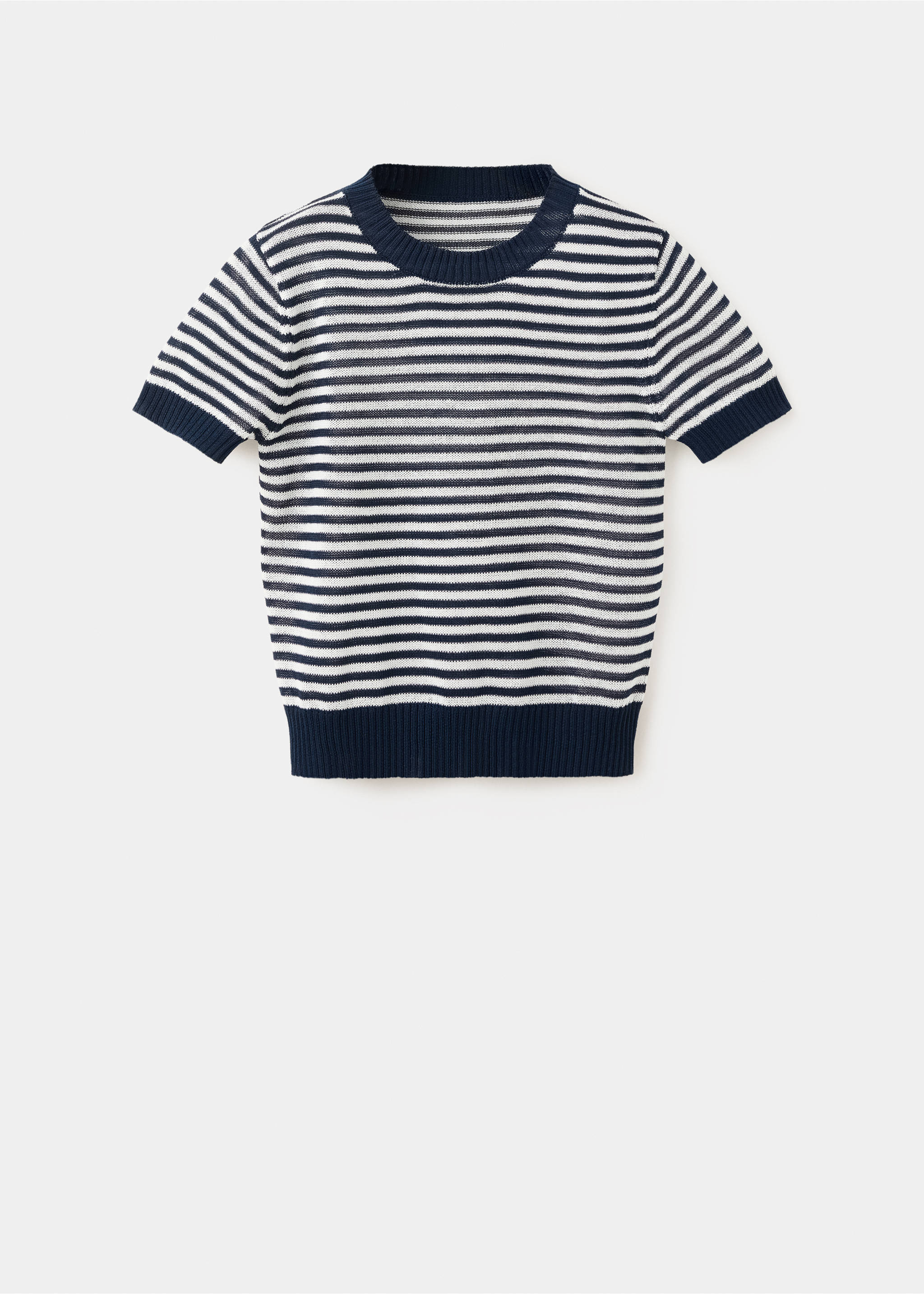 Pull-over crop à rayures - Article sans modèle, Bleu marine foncé. Ref: 27037143-00.