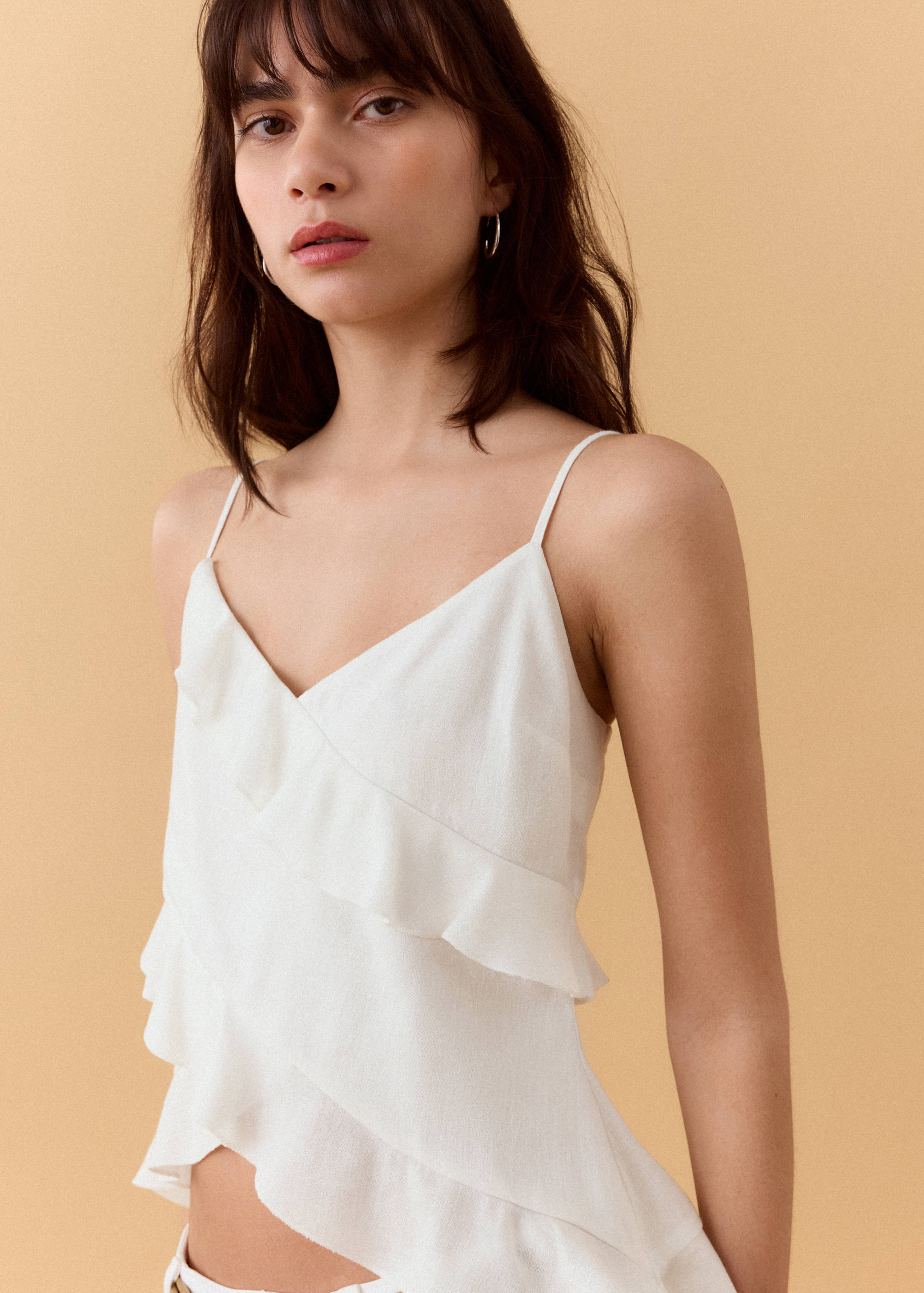 Linen blend frill top - Details of the article 1