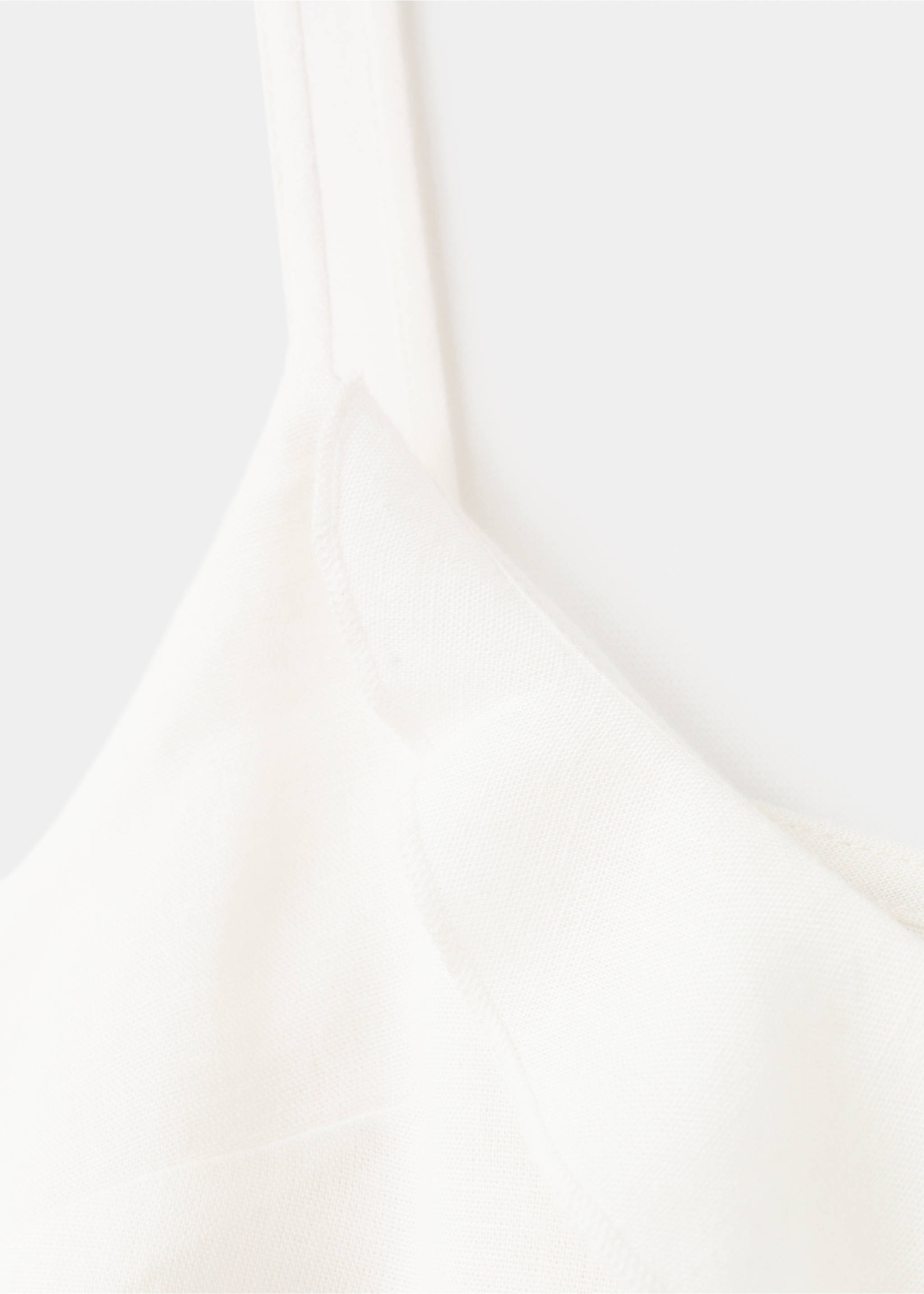 Linen blend frill top - Details of the article 0, Off White. Ref: 27037144-00.
