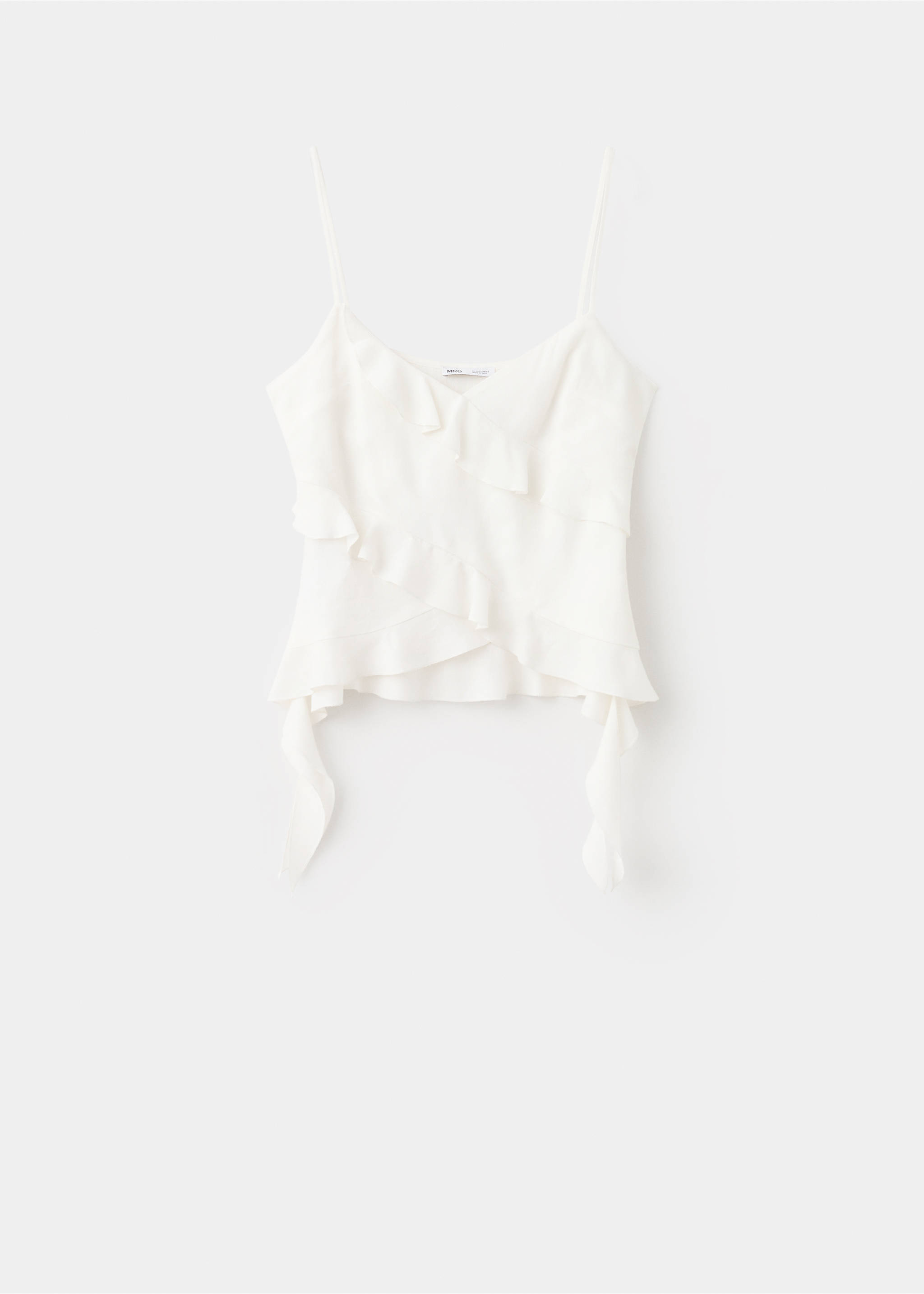 Top mezcla lino volantes - Artículo sin modelo, Blanco roto. Ref: 27037144-00.