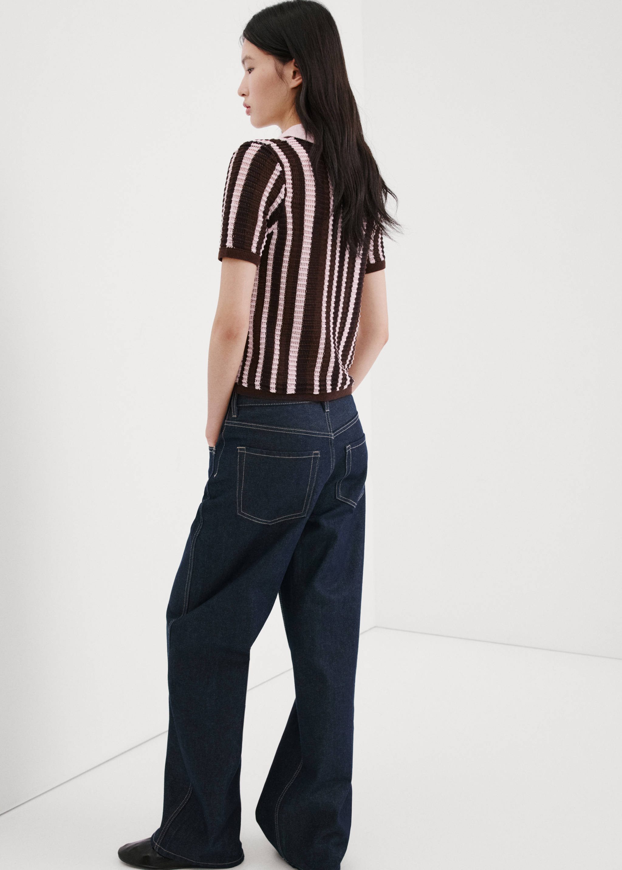 Knitted polo-neck sweater - Reverse of the article