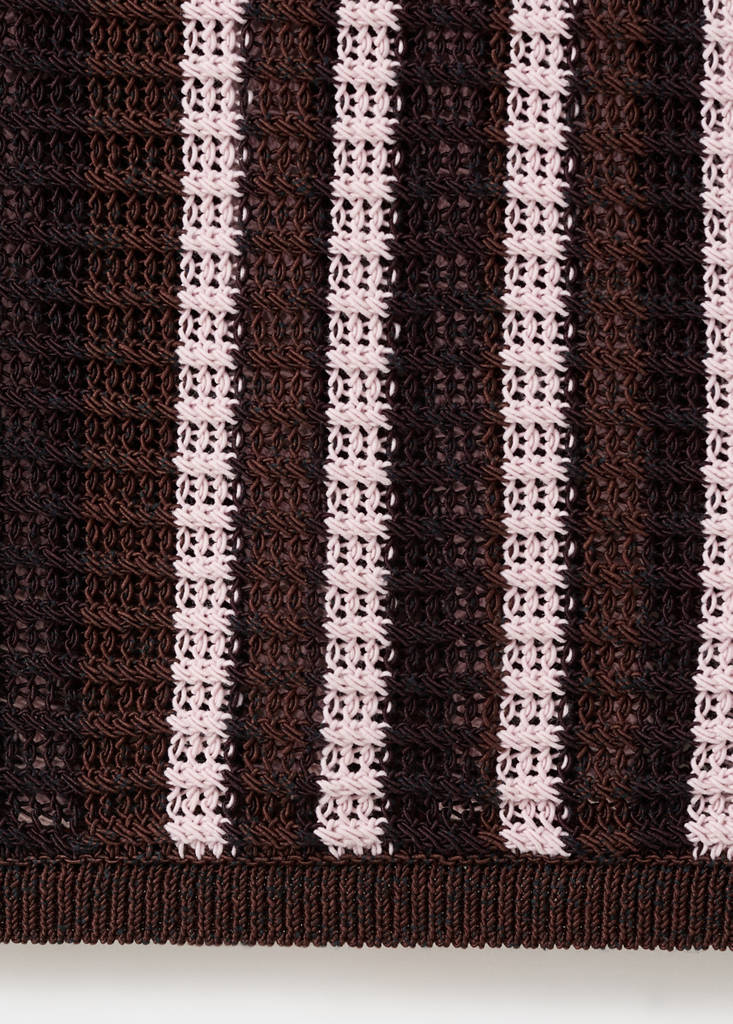 Knitted polo-neck sweater — Chocolate