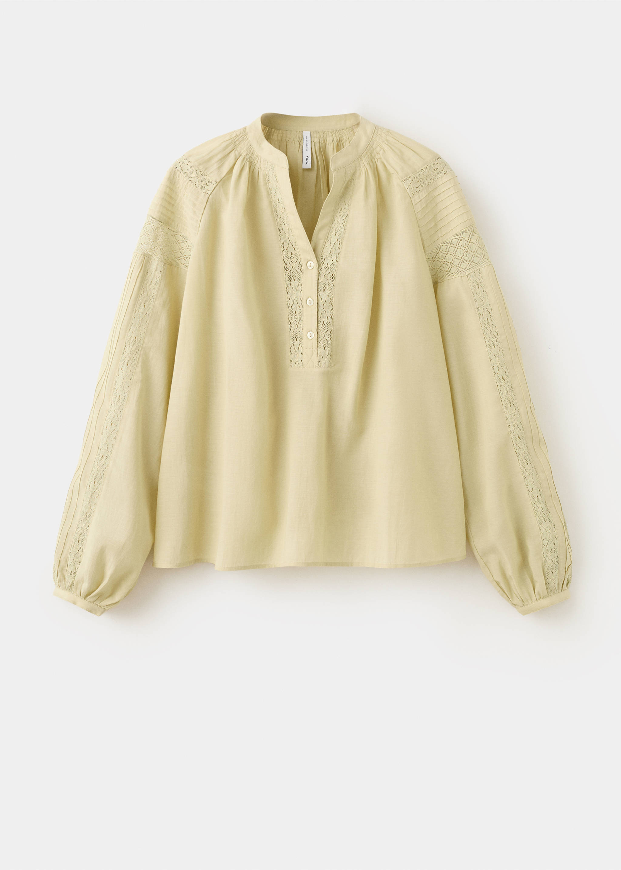 Embroidered openwork blouse - Article without model, Green. Ref: 27037146-00.