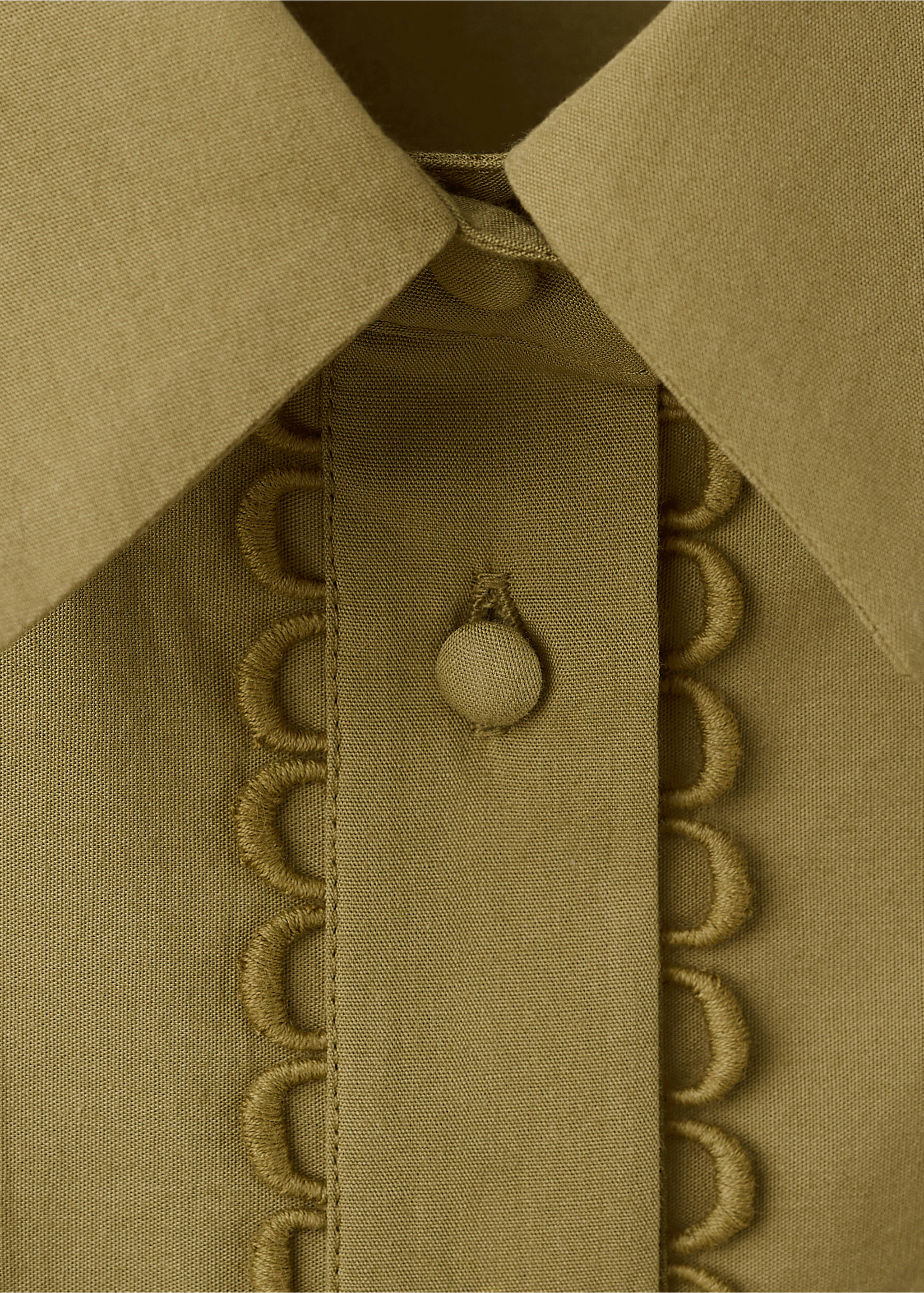 Chemise détails ajourés broderies - Détail de l'article 8, Vert. Ref: 27037147-00.