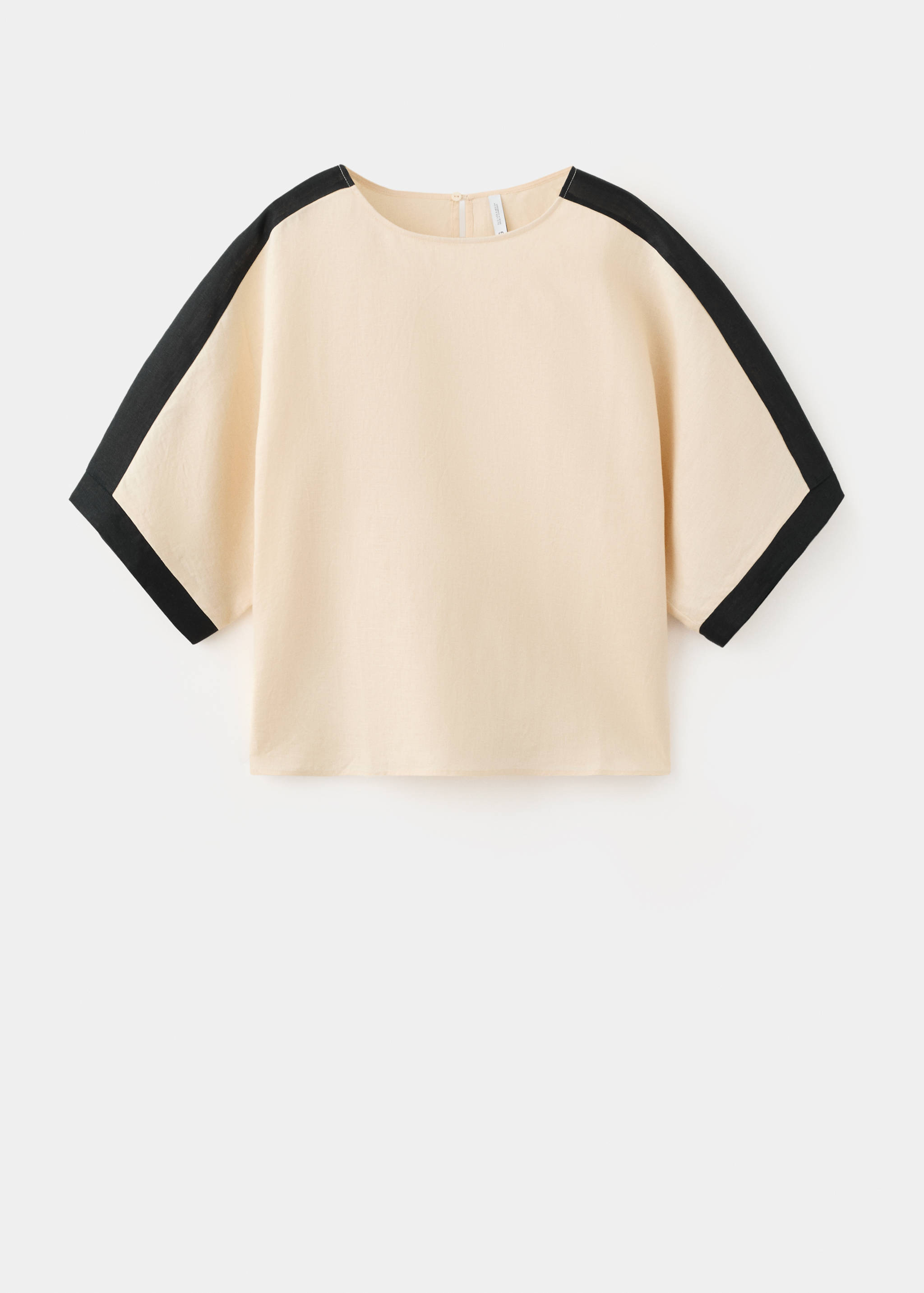 Linen blouse with contrasting stripes - Article without model