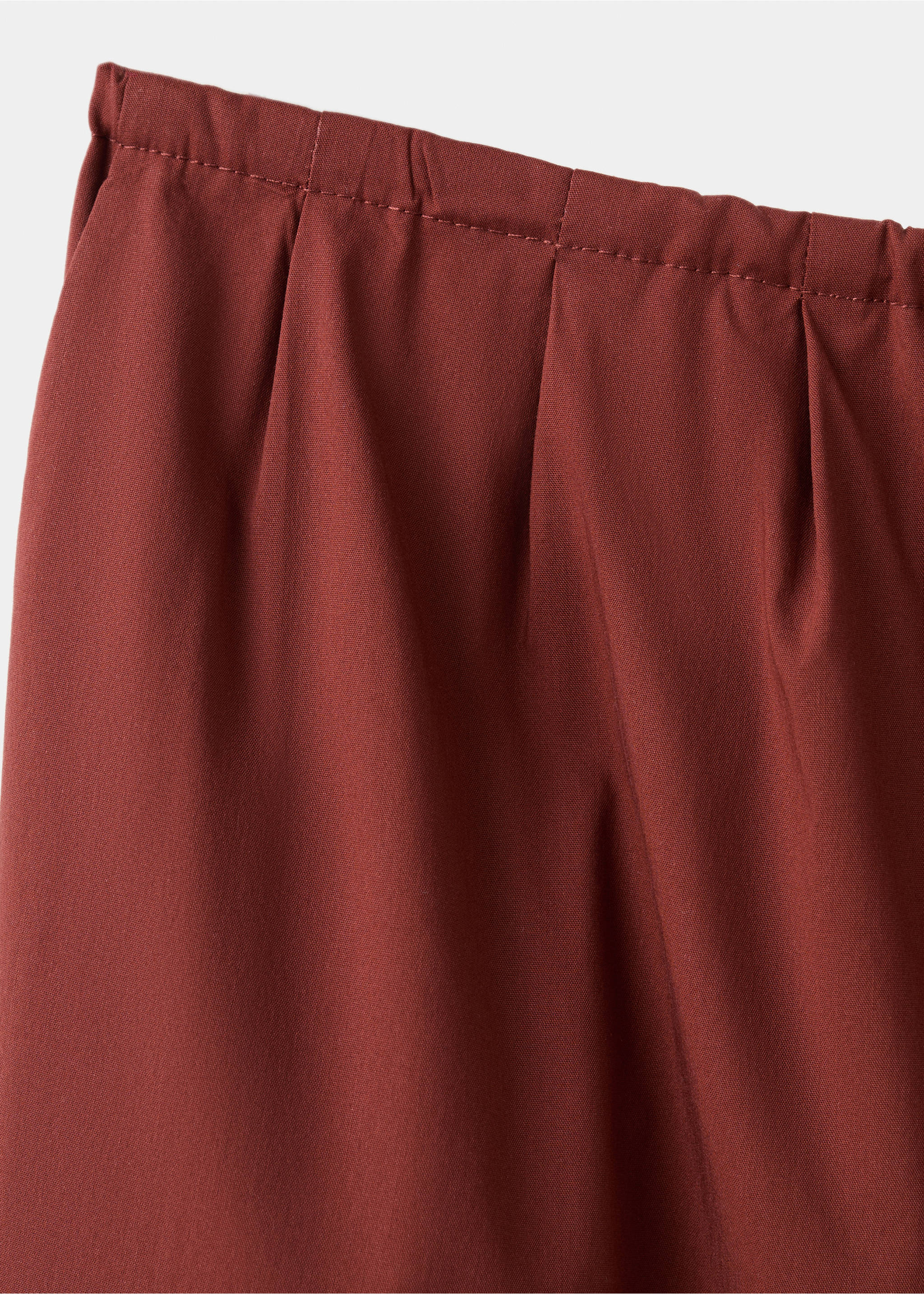 Balloon-style trousers with elasticated waist - Details of the article 8, Burnt Orange. Ref: 27037149-00.