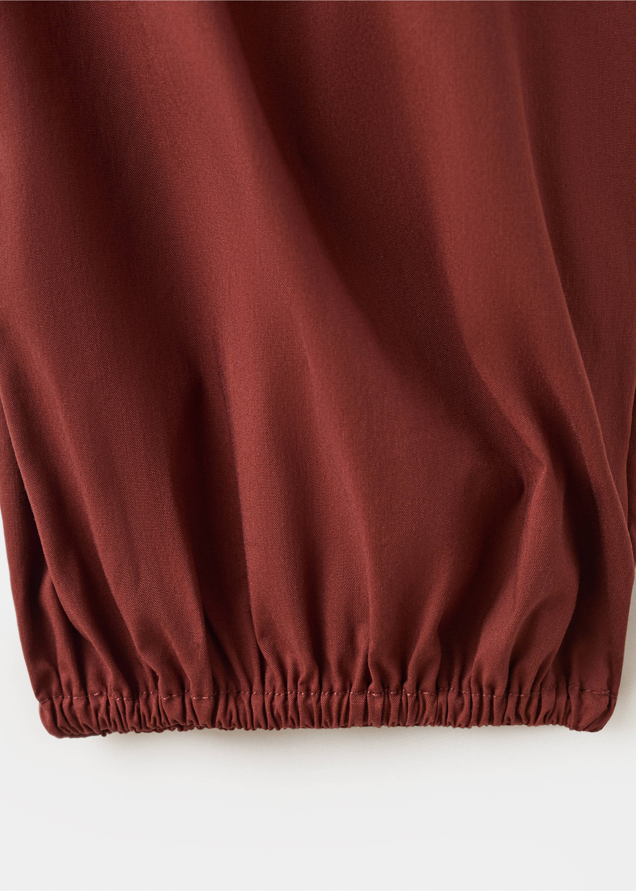Balloon-style trousers with elasticated waist - Details of the article 0, Burnt Orange. Ref: 27037149-00.