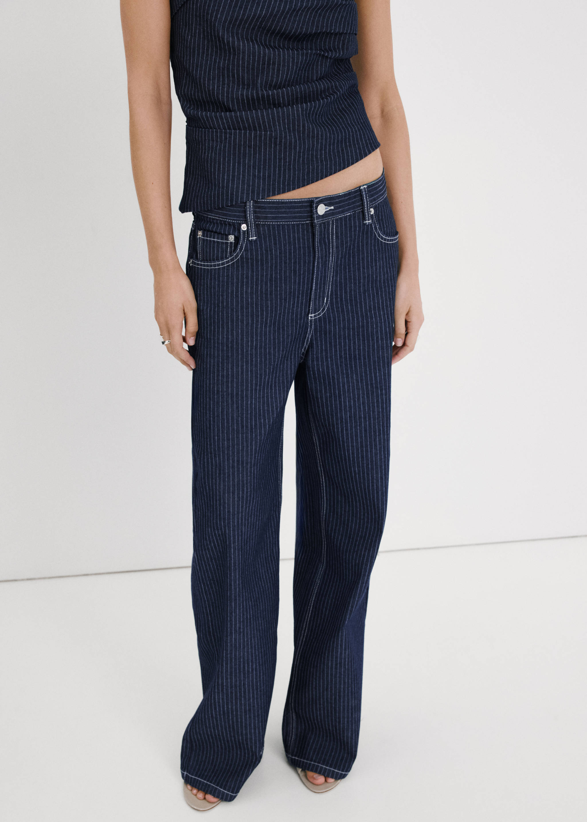 Straight striped jeans - Medium plane