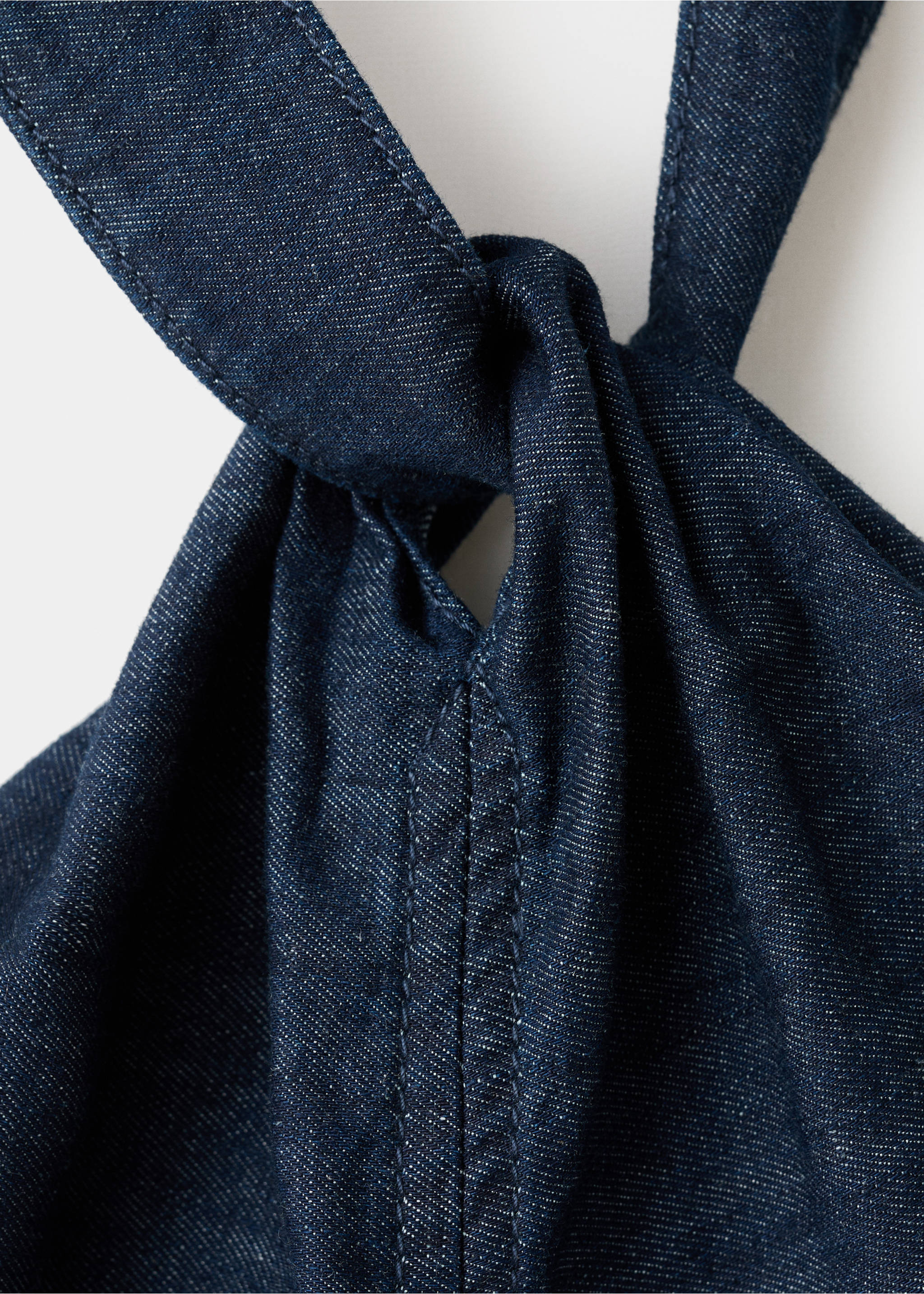 Halter neck denim top - Details of the article 8, Open Blue. Ref: 27037151-00.