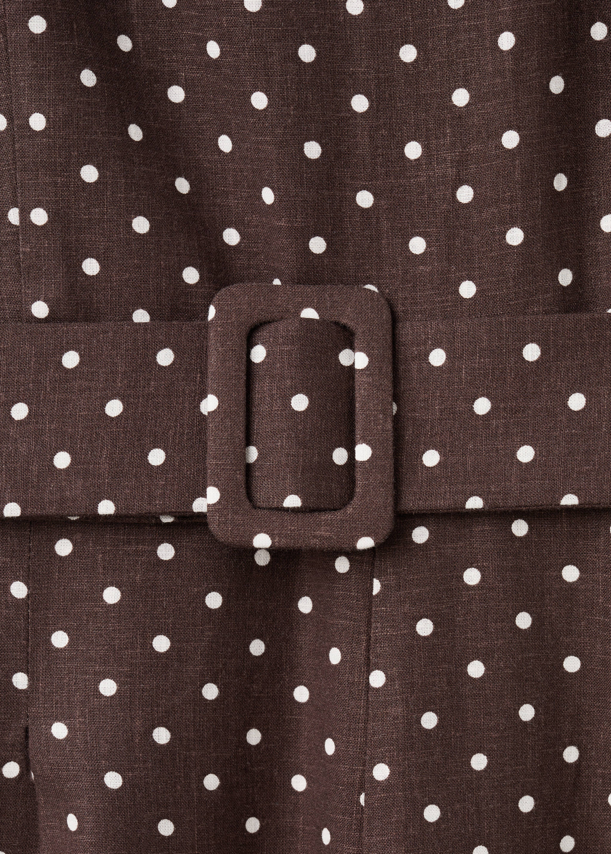 Linen jumpsuit with polka-dot belt - Details of the article 0