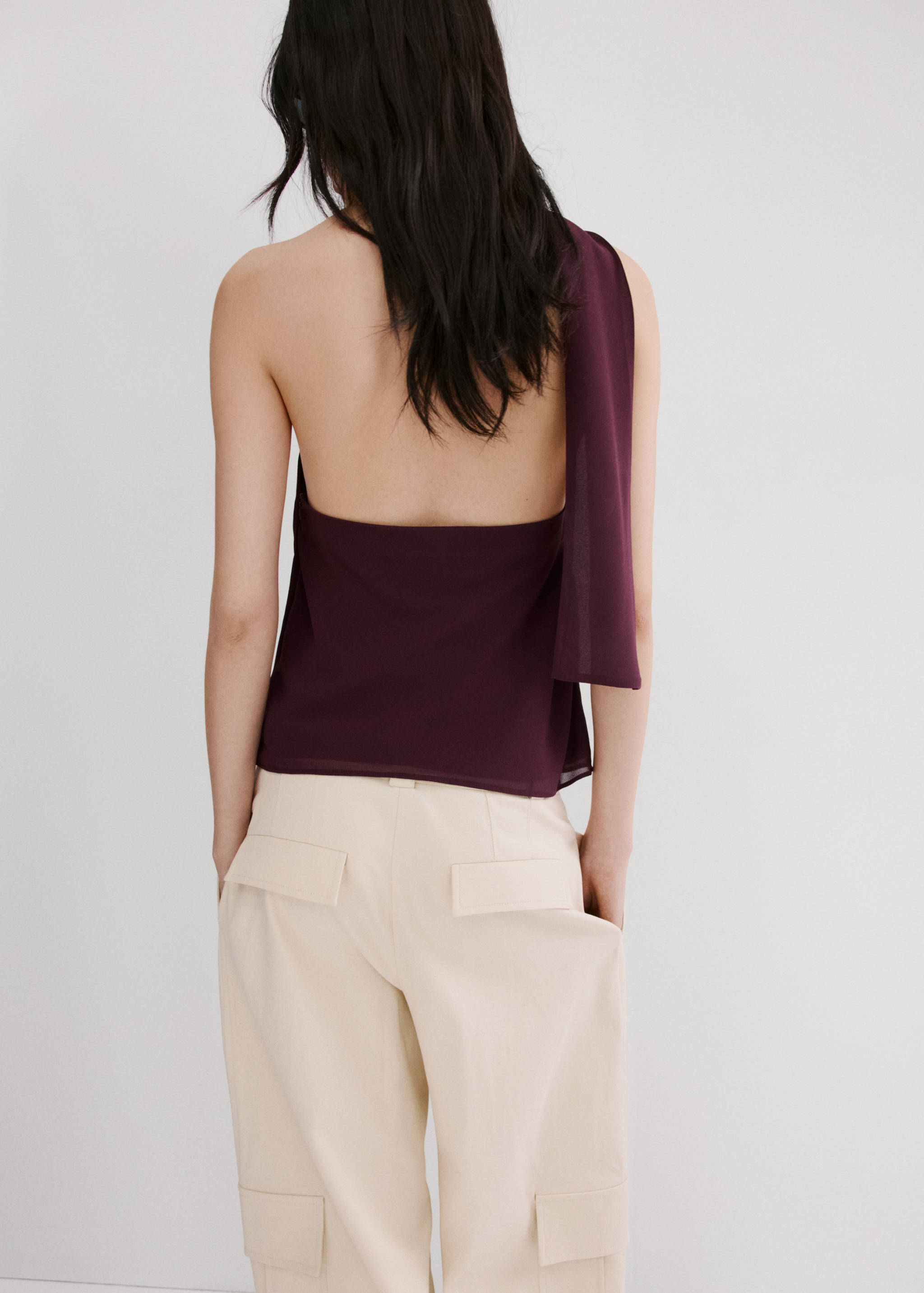 Draped neck scarf top - Reverse of the article