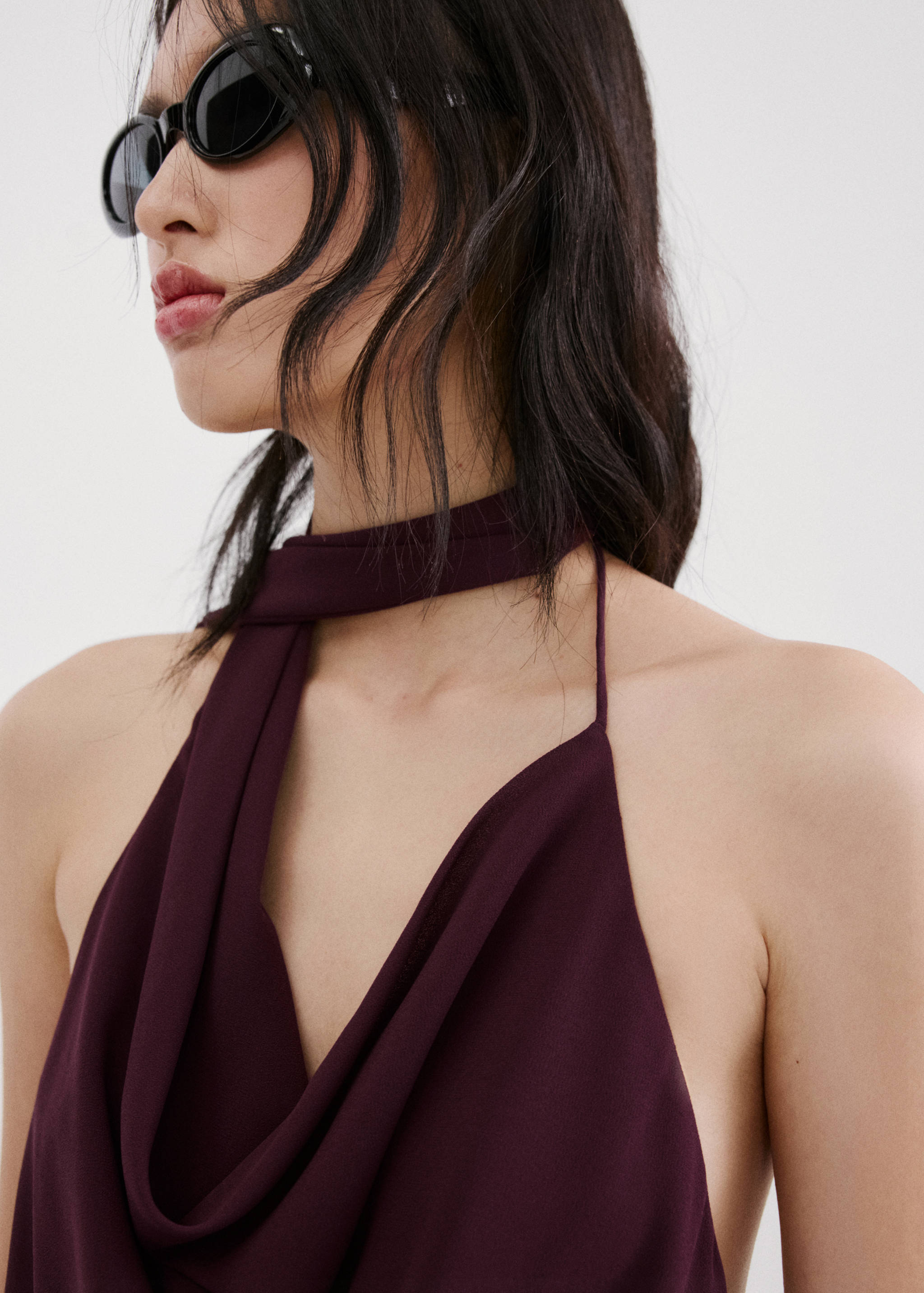 Draped neck scarf top - Details of the article 1