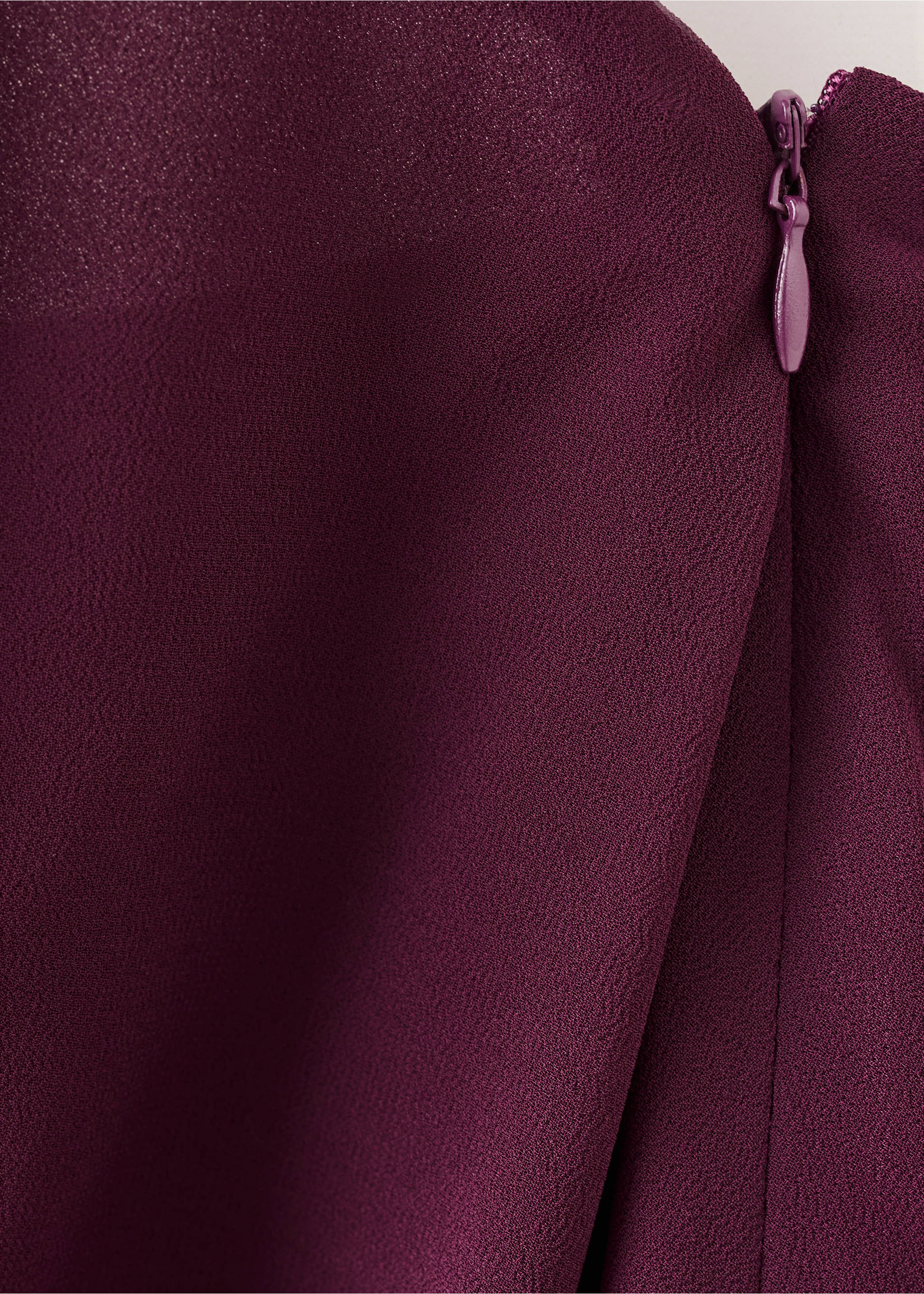 Draped neck scarf top - Details of the article 0, Maroon. Ref: 27037155-00.
