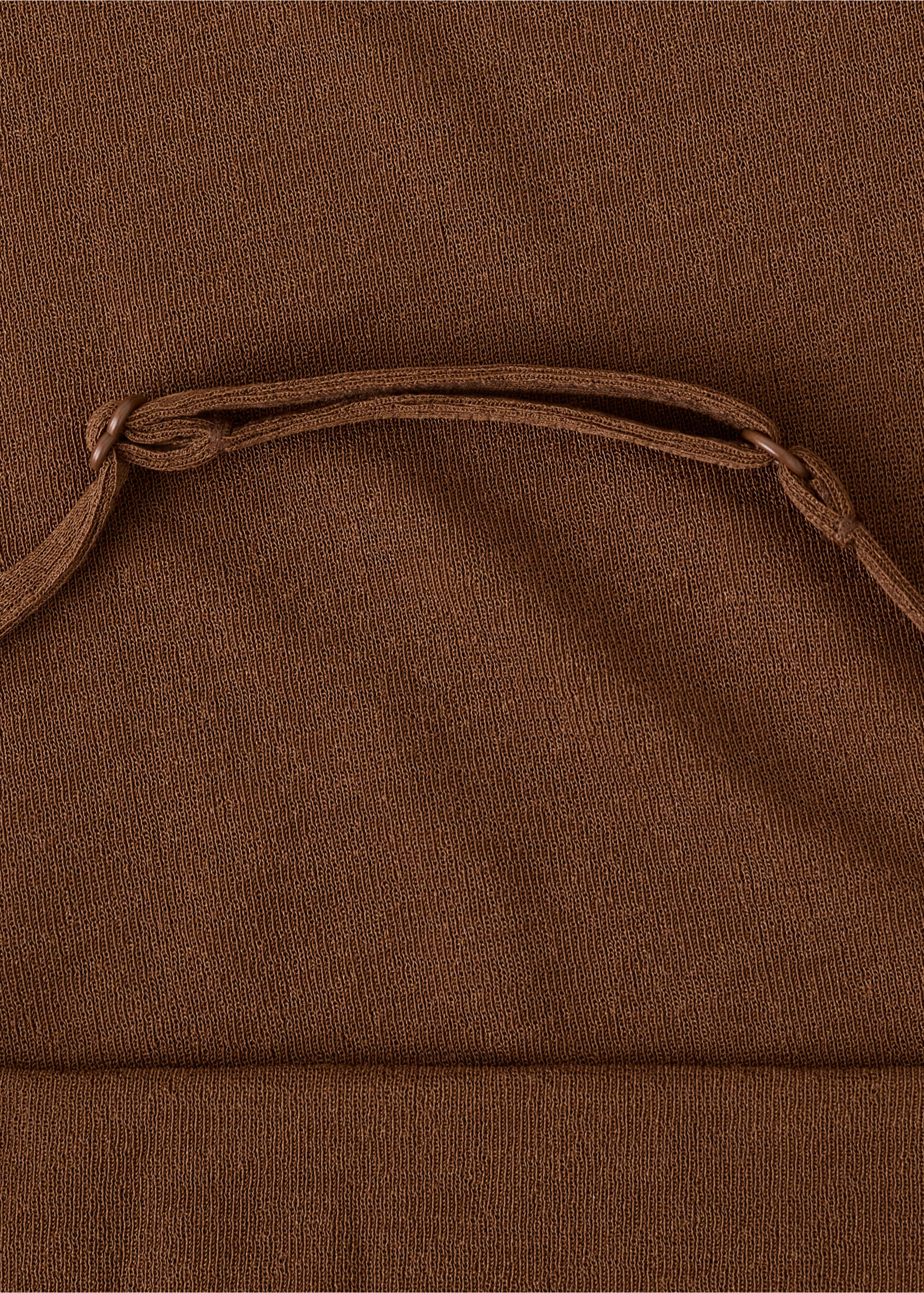 Draped halter top - Details of the article 0, Brown. Ref: 27037159-00.