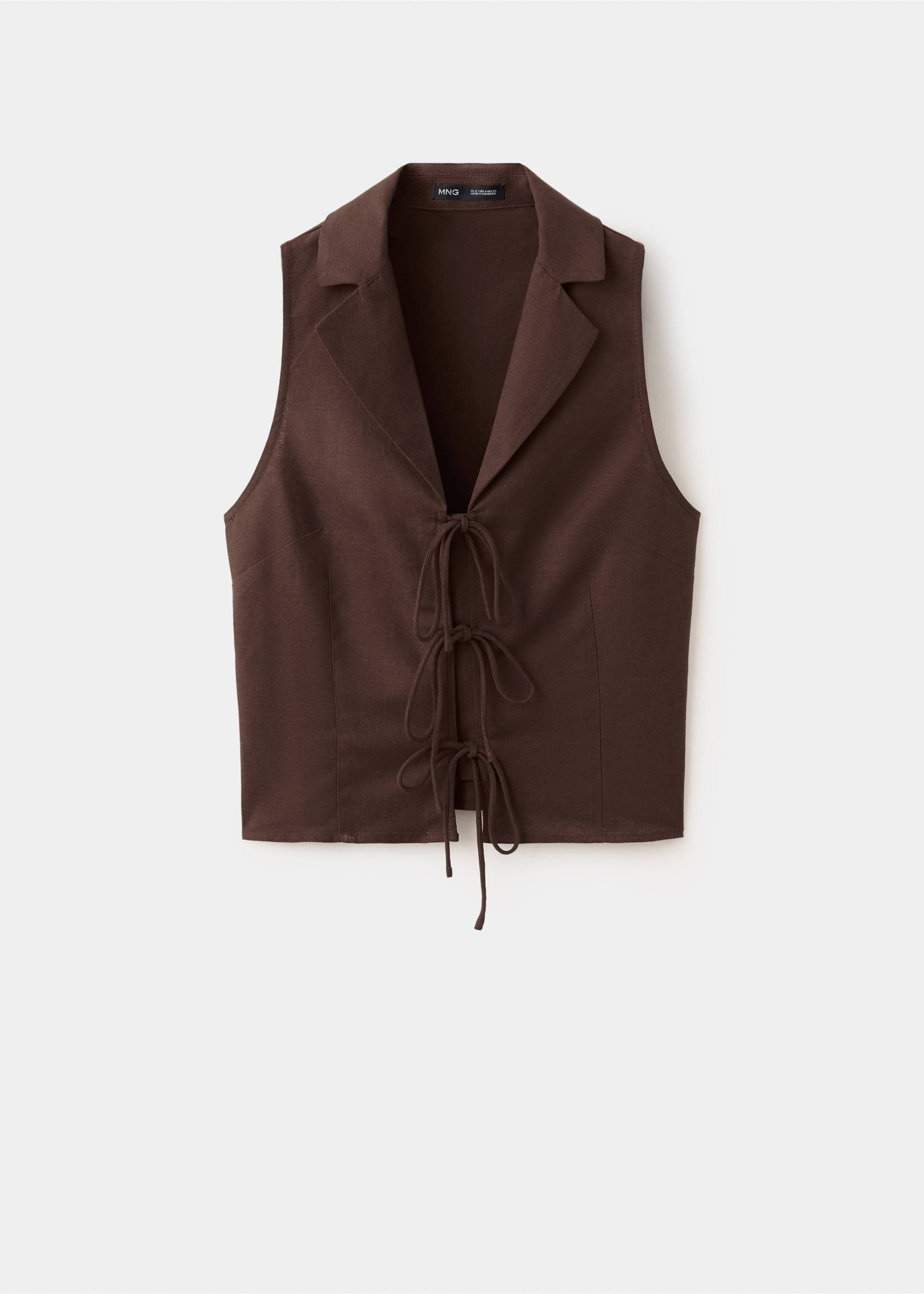 Tie strap top - Article without model, Chocolate. Ref: 27037160-00.