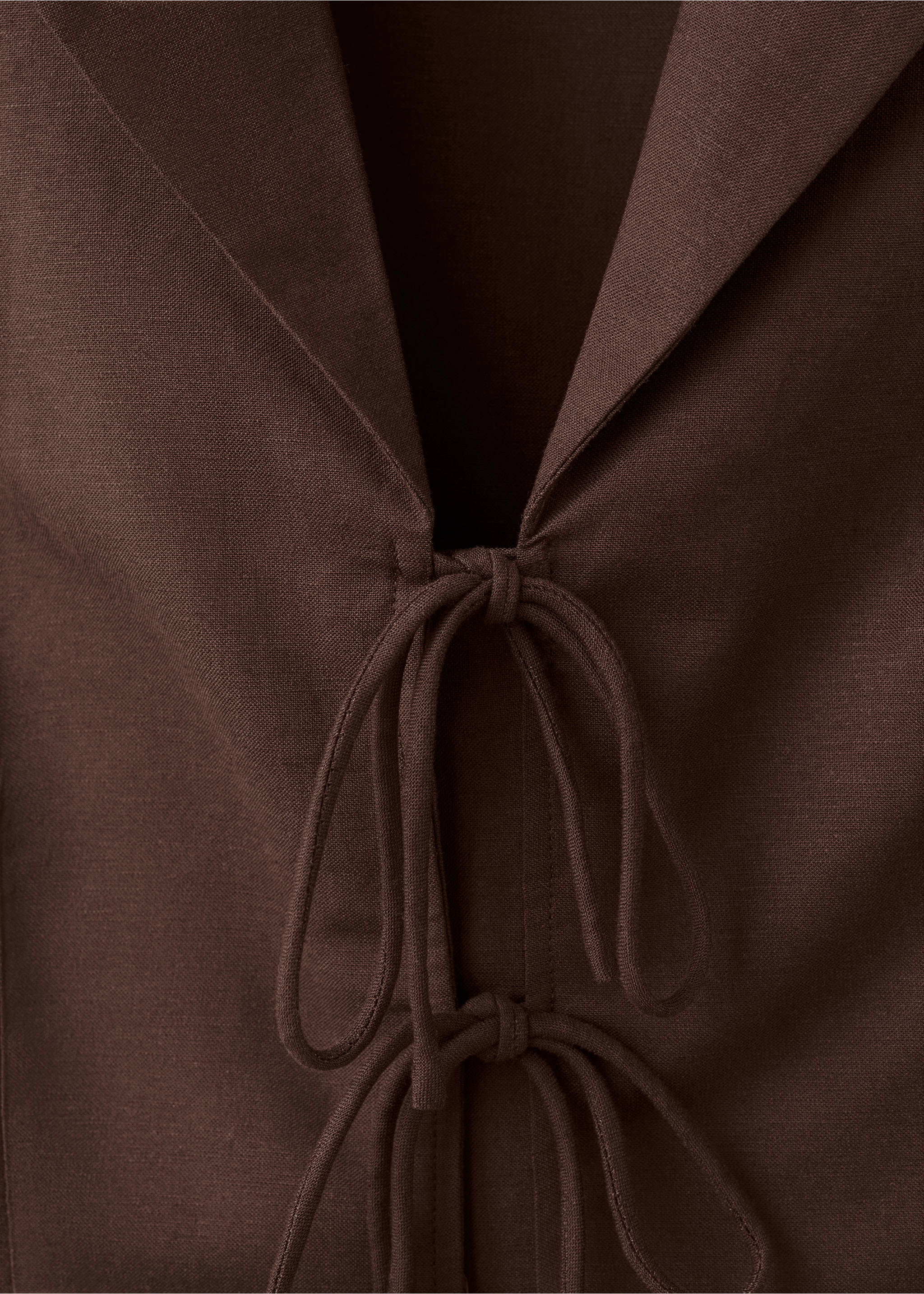 Tie strap top - Details of the article 0, Chocolate. Ref: 27037160-00.