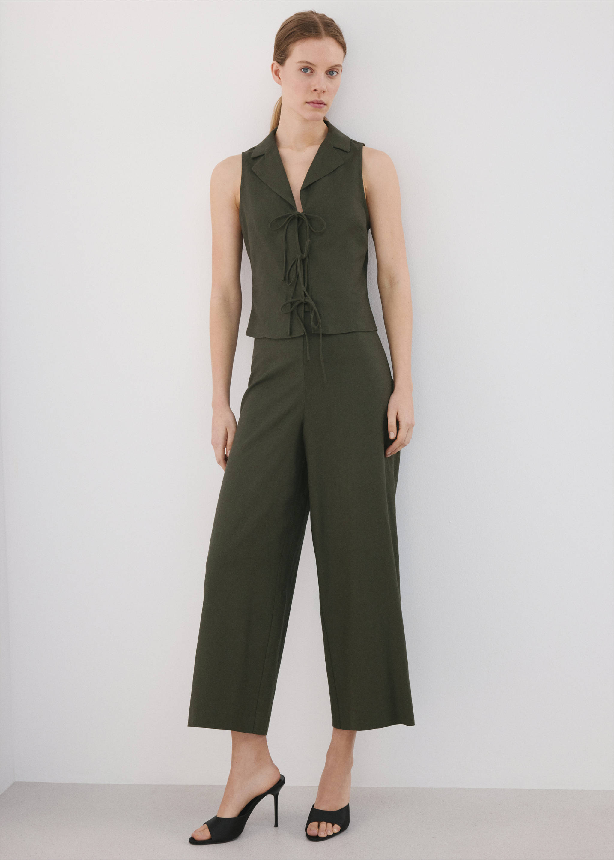 Tie strap top - General plane, Khaki. Ref: 27037160-00.