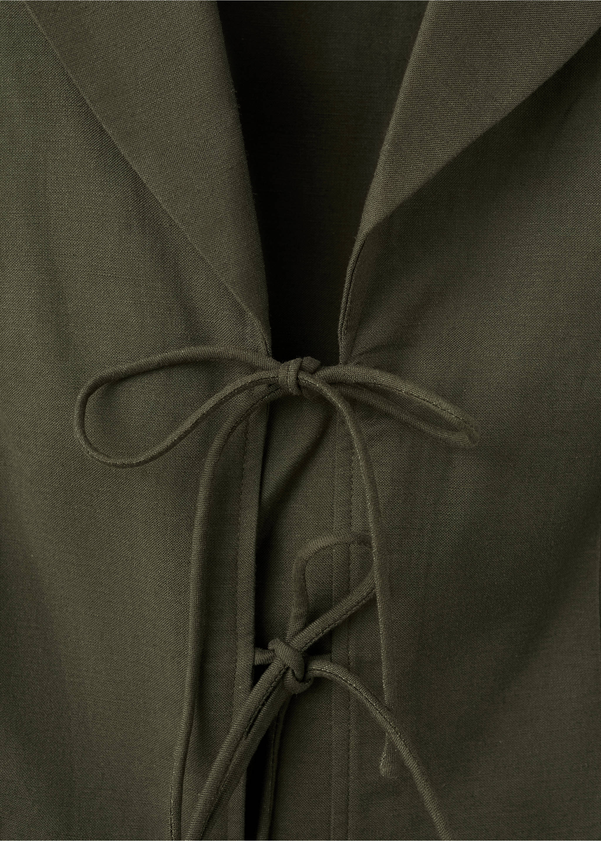 Tie strap top - Details of the article 0, Khaki. Ref: 27037160-00.