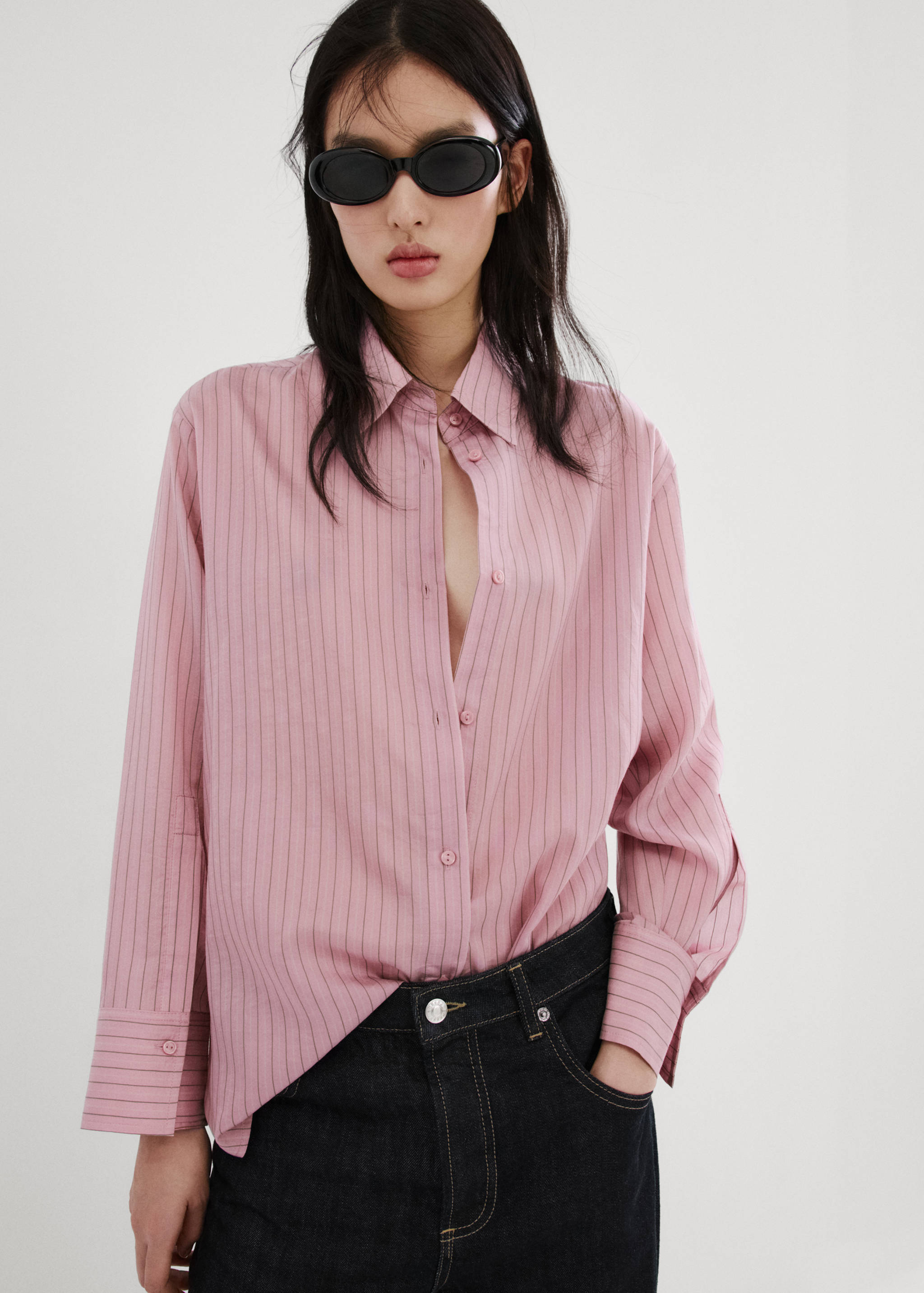 Lyocell striped shirt - Medium plane