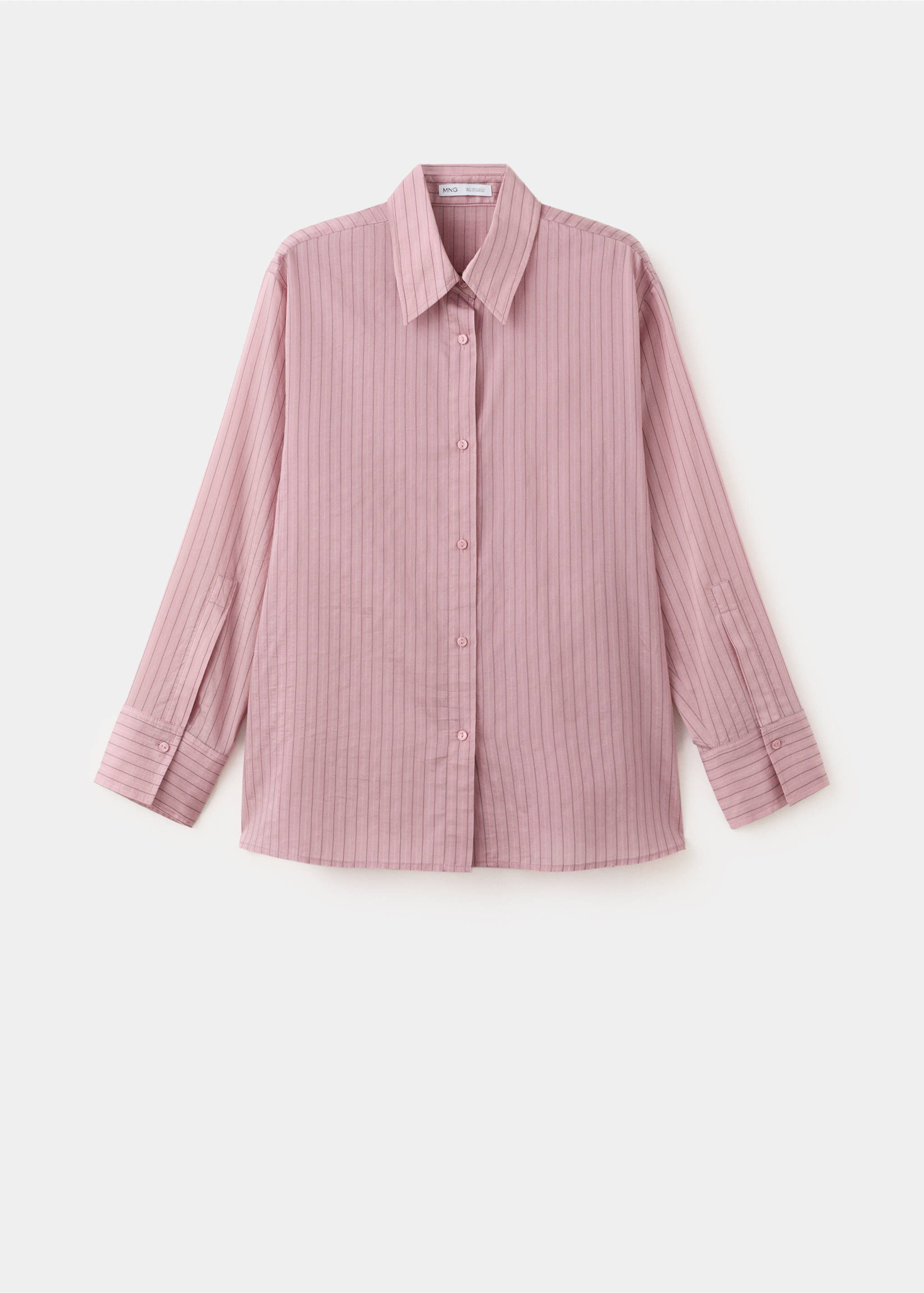 Lyocell striped shirt - Article without model, Pastel Pink. Ref: 27037161-00.