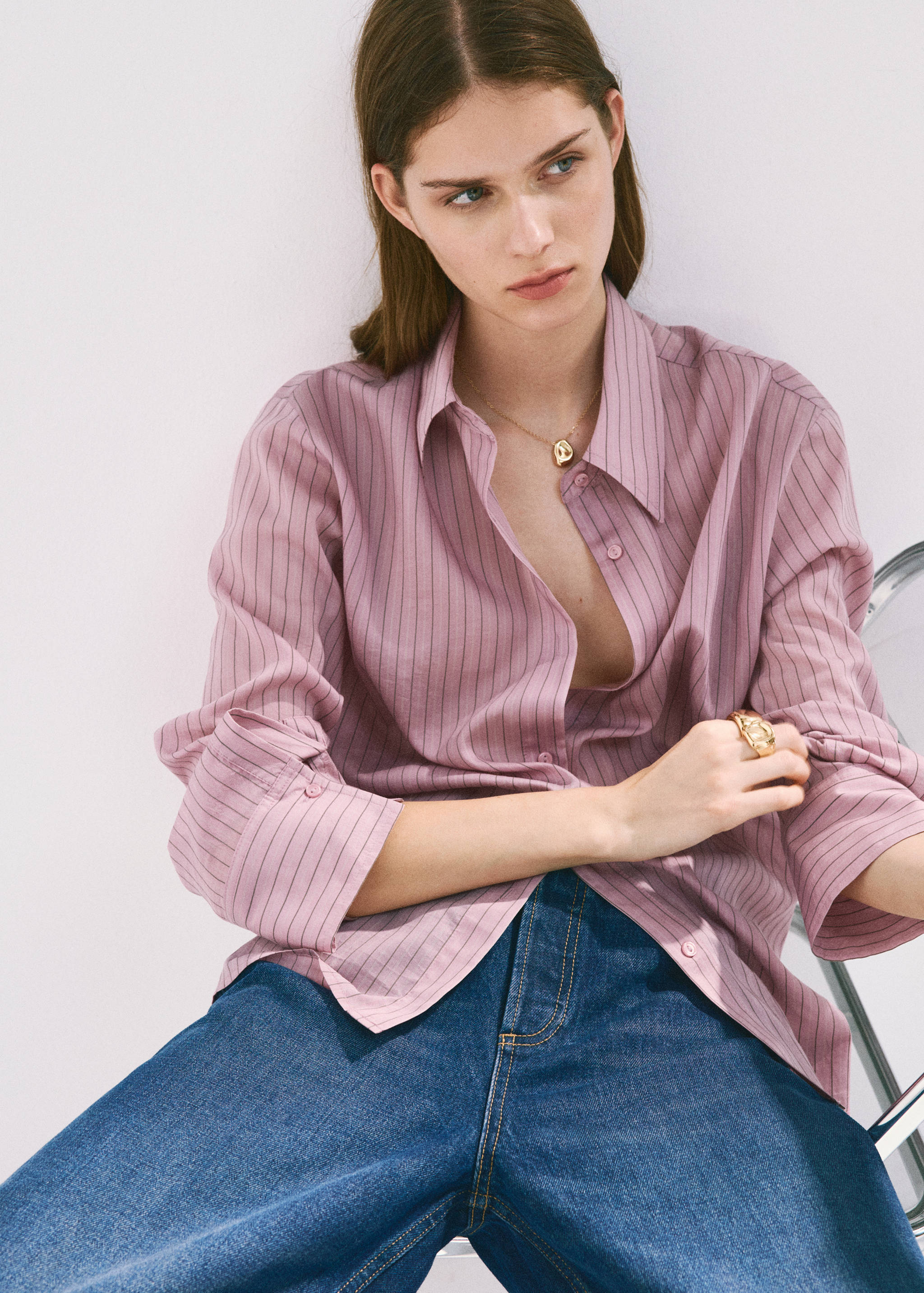Camisa rayas lyocell - Detalle del artículo 2