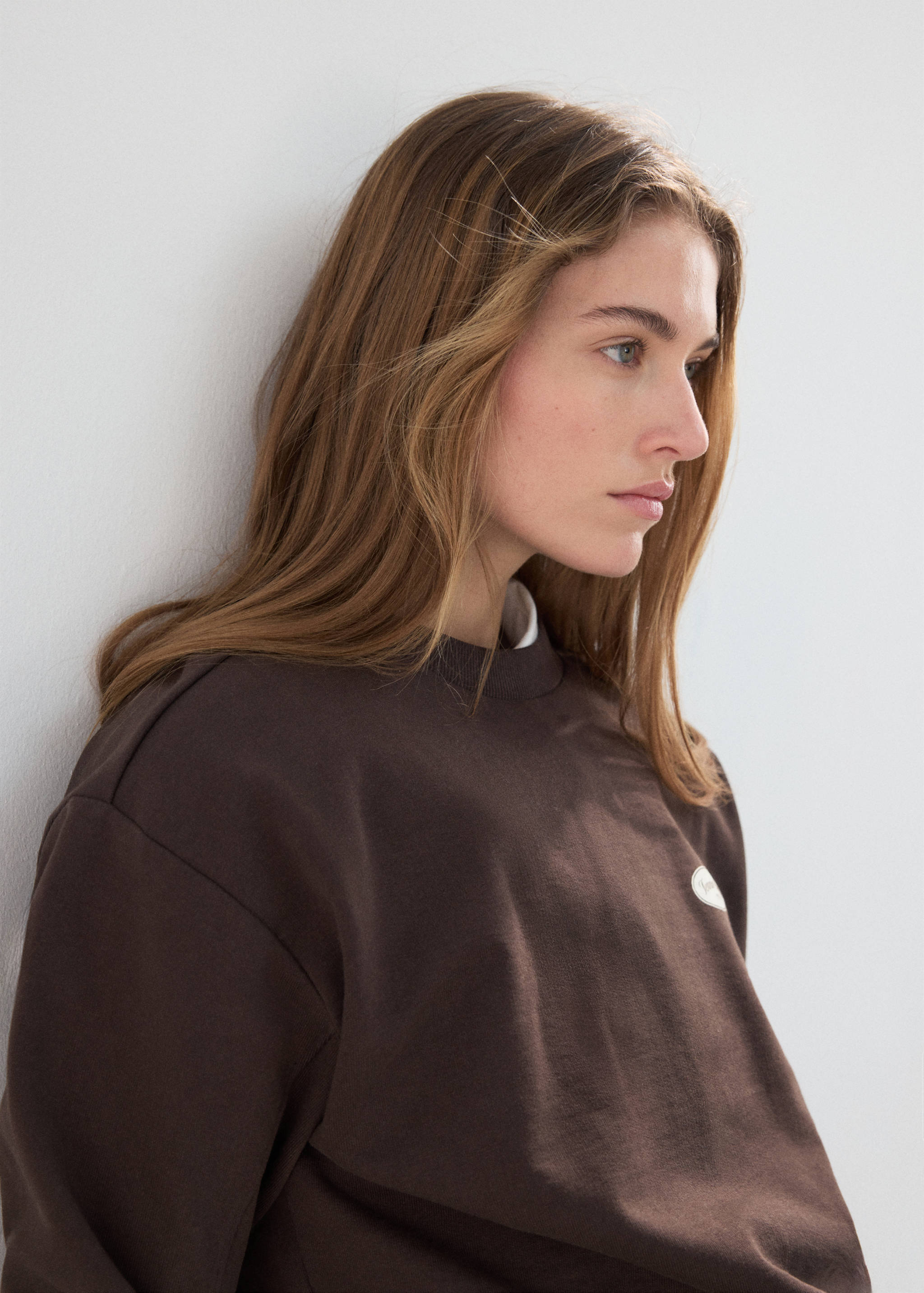 Oversized sweatshirt with printed message - Details of the article 1