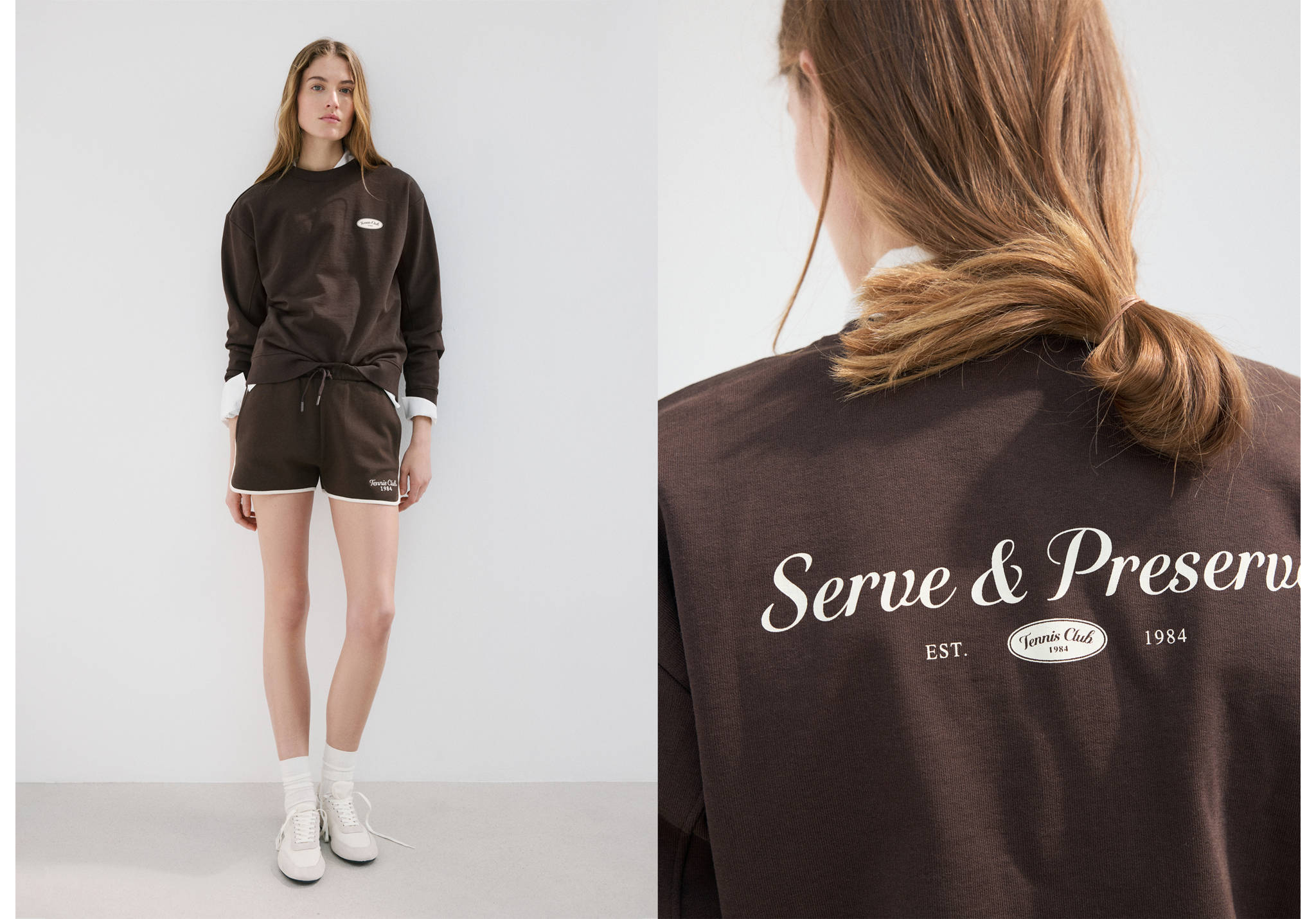 Oversized sweatshirt with printed message - Panoramic plane