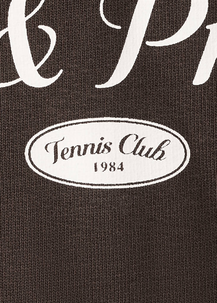 Oversized sweatshirt with printed message — Brown
