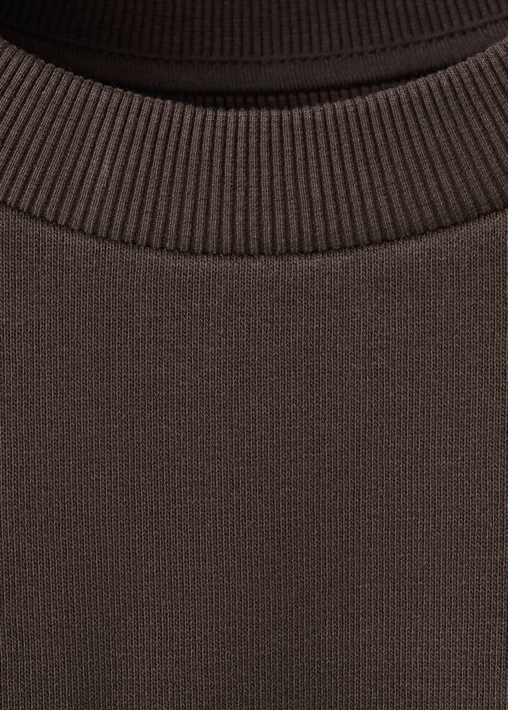 Oversized sweatshirt with printed message — Brown