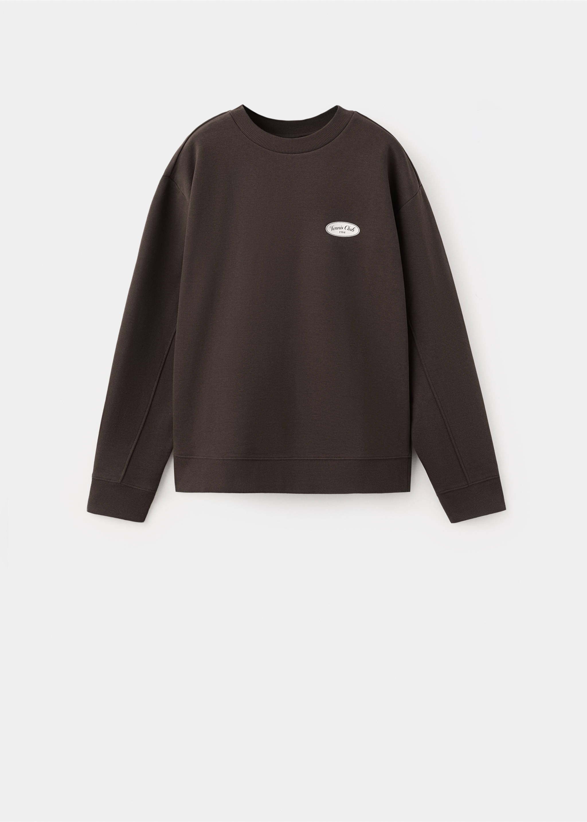 Oversized sweatshirt with printed message - Article without model, Brown. Ref: 27037164-00.