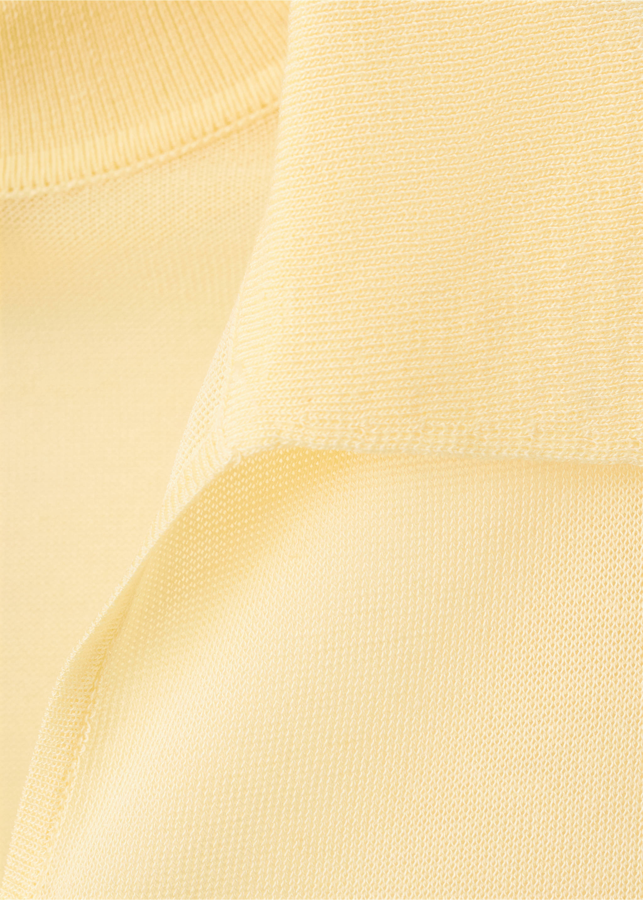 Lyocell polo neck jersey - Details of the article 8, Pastel Yellow. Ref: 27037165-00.