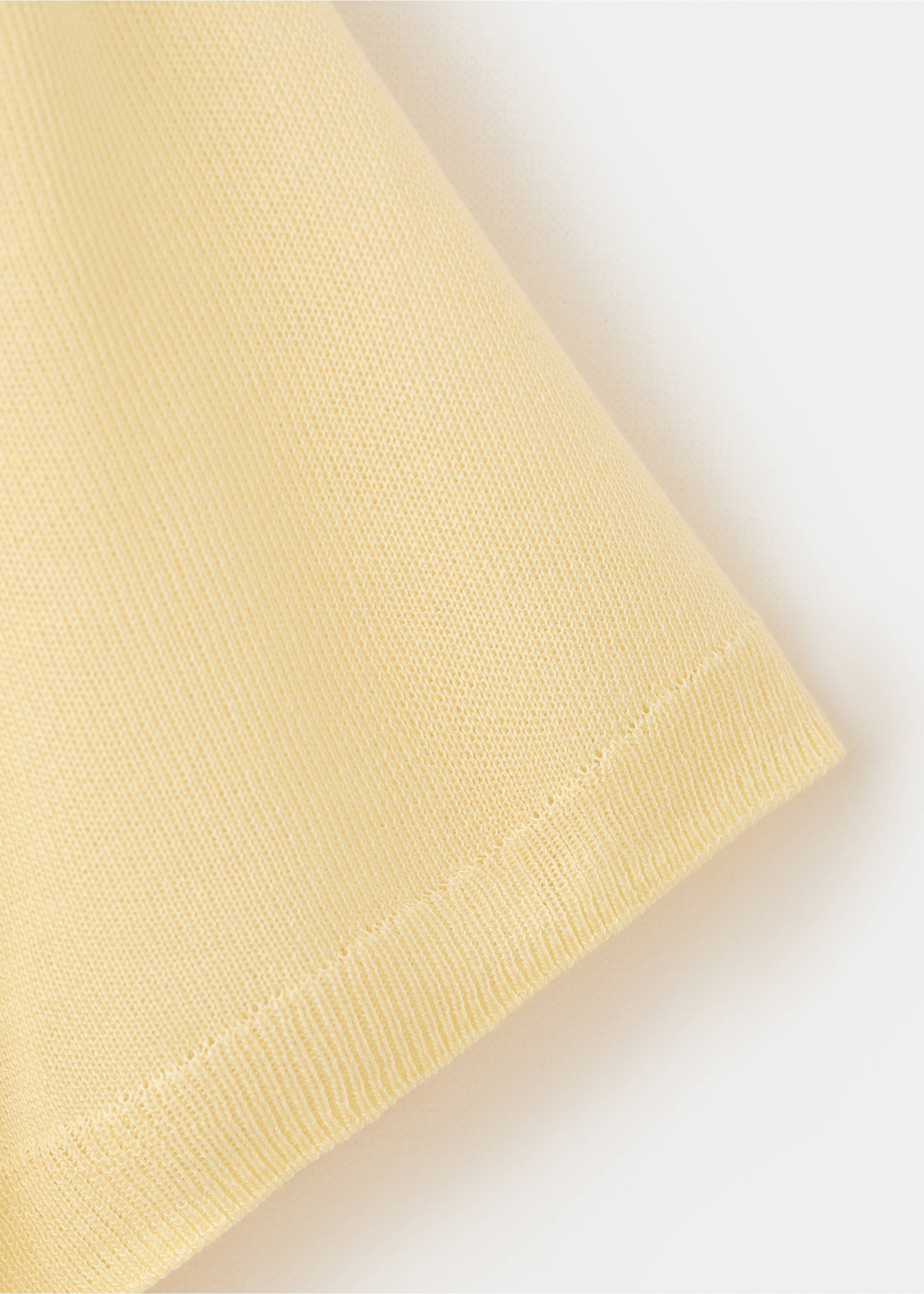 Lyocell polo neck jersey - Details of the article 0, Pastel Yellow. Ref: 27037165-00.