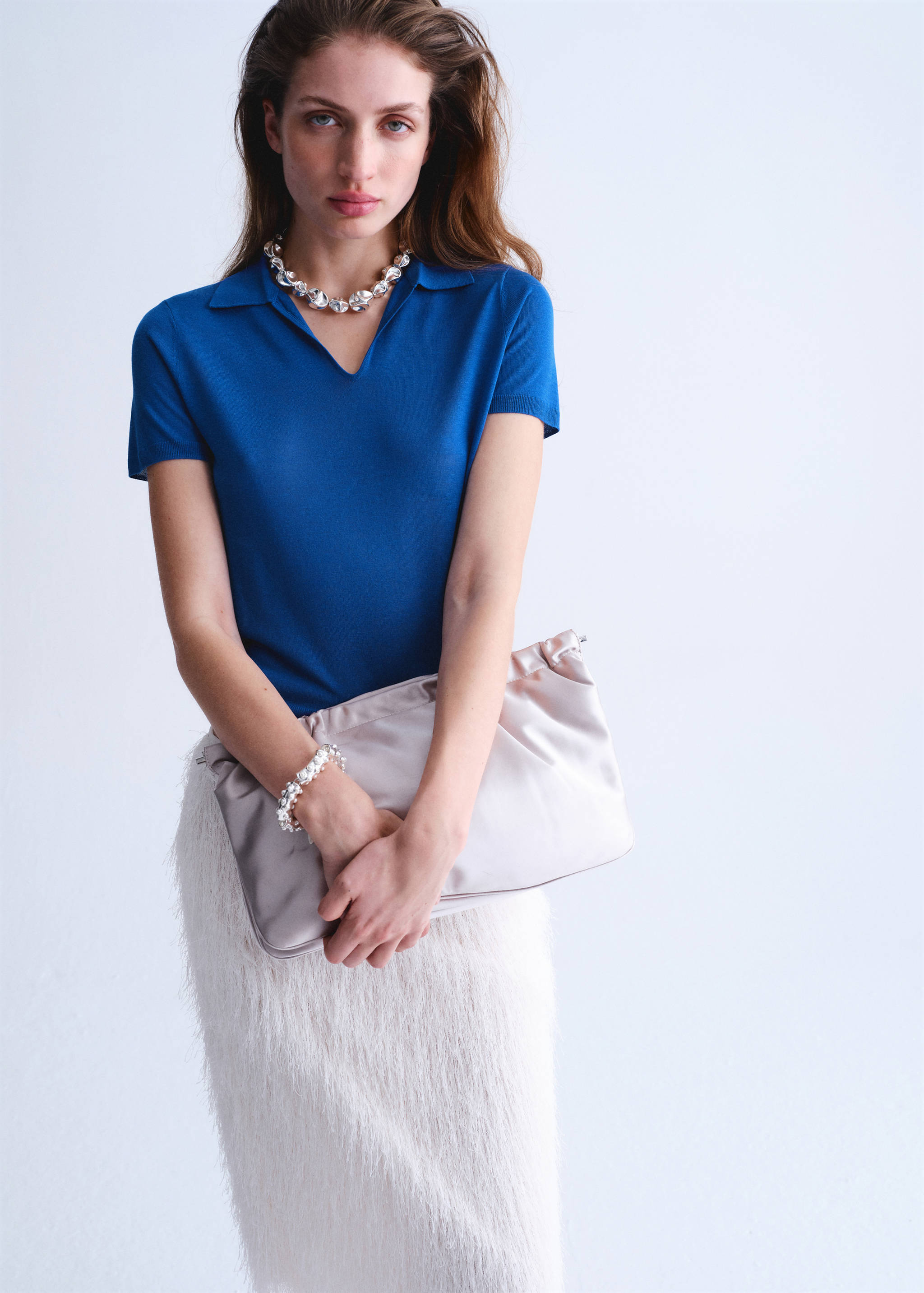 Pull-over lyocell col polo - Plan moyen