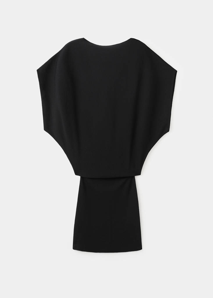 Fitted jersey dress with open back — Black