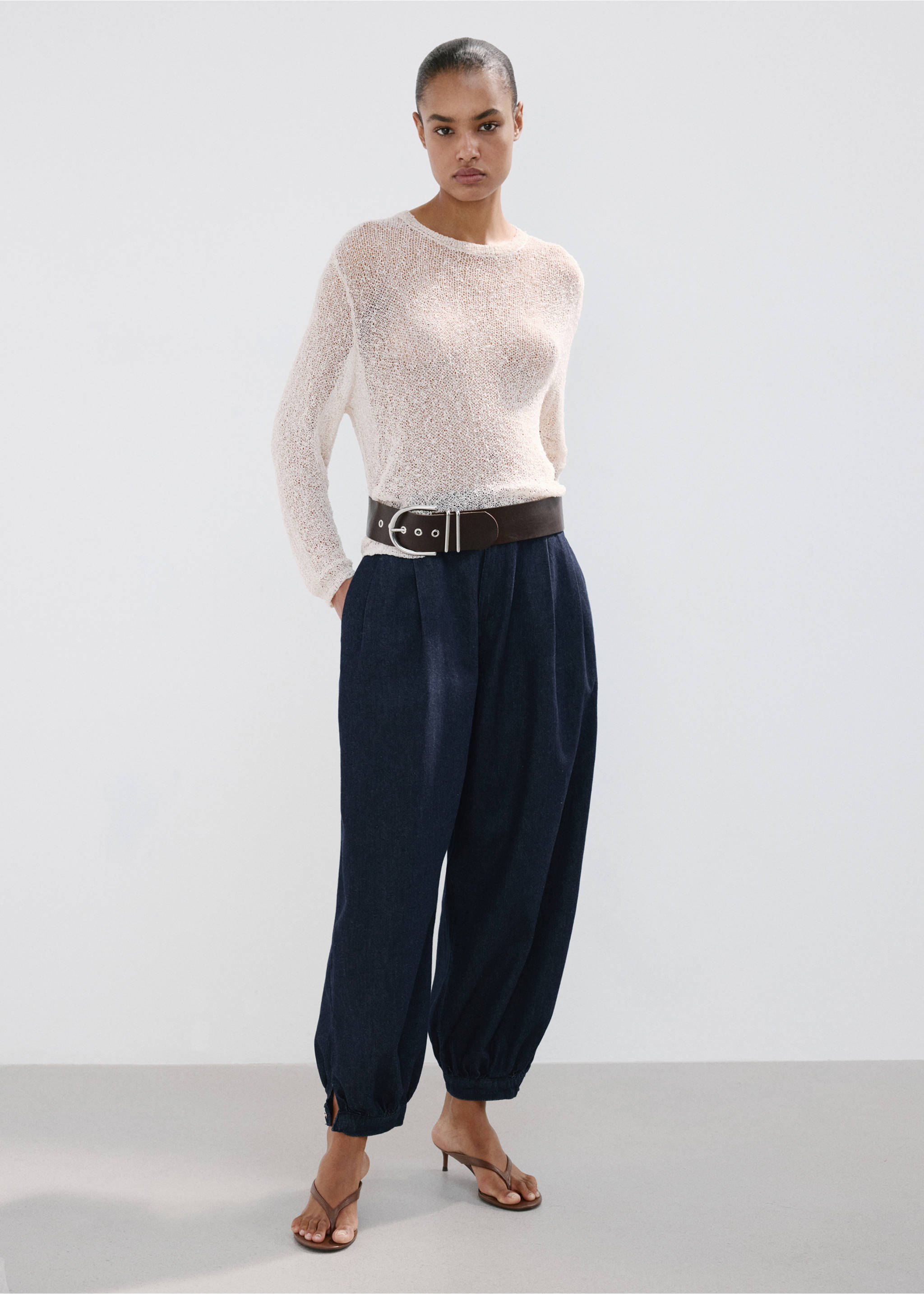 Baggy mid-rise jeans - General plane, Open Blue. Ref: 27037167-00.