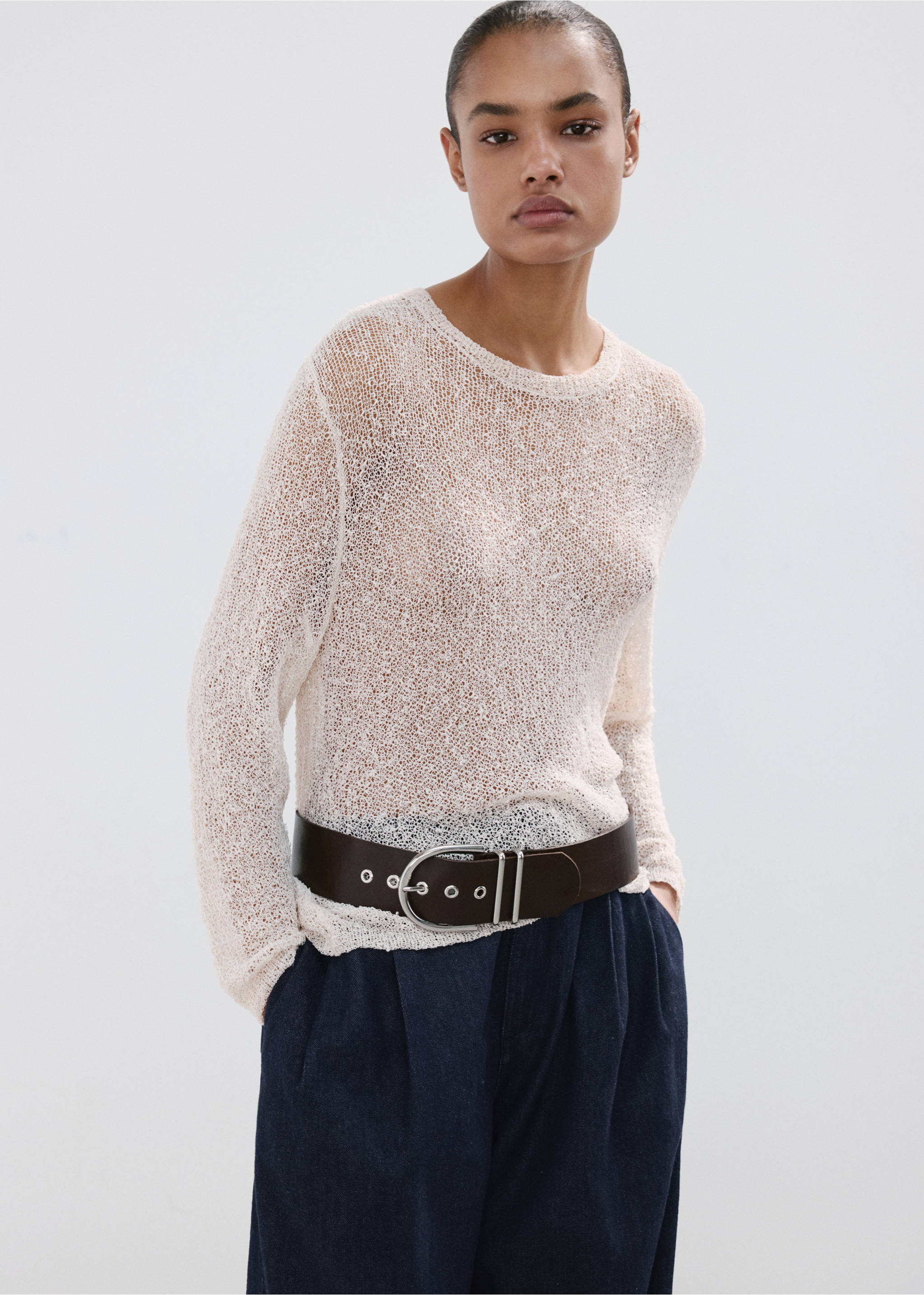 Baggy mid-rise jeans - Medium plane, Open Blue. Ref: 27037167-00.