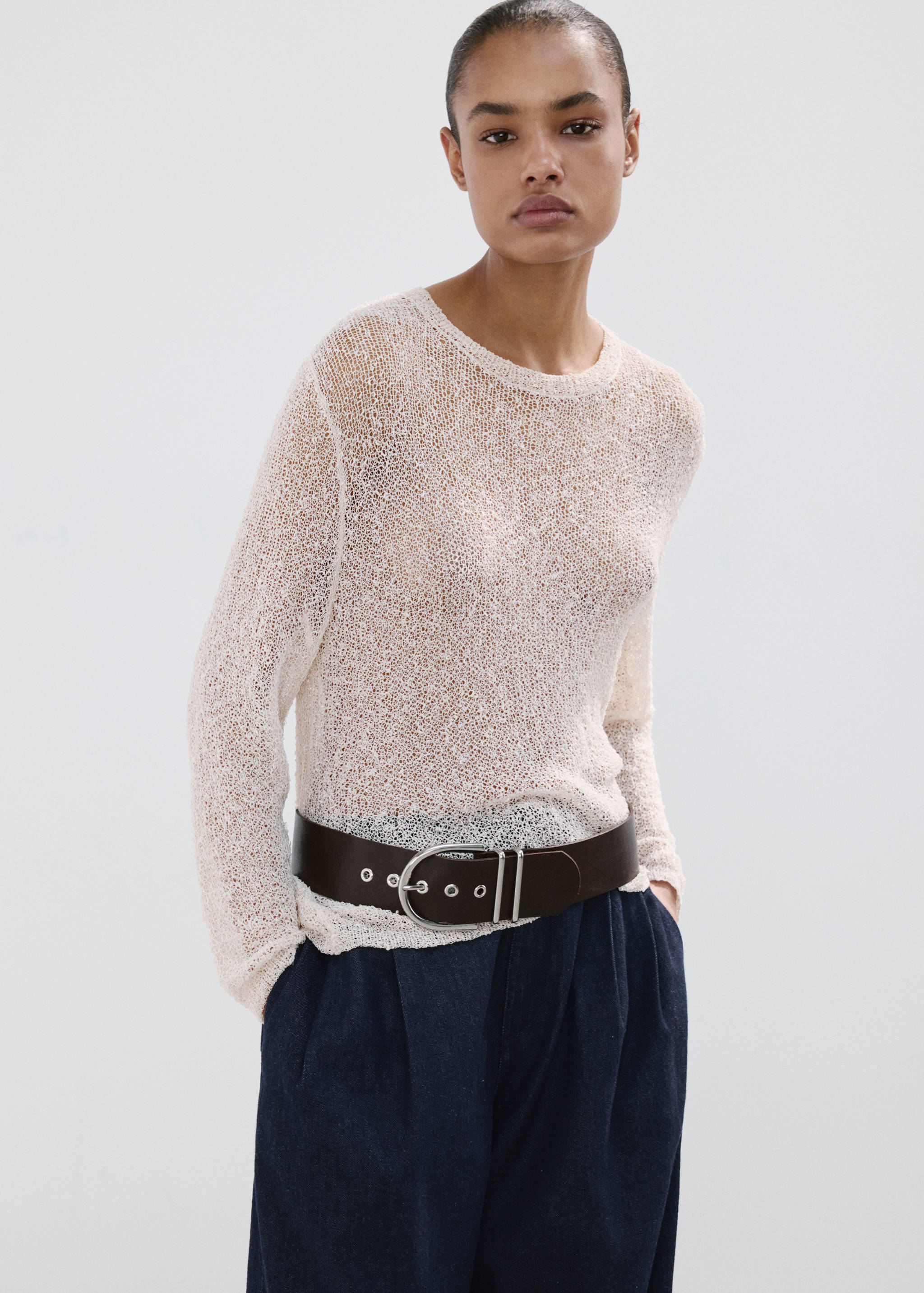 جينز فضفاض بخصر متوسط - رؤية وسط