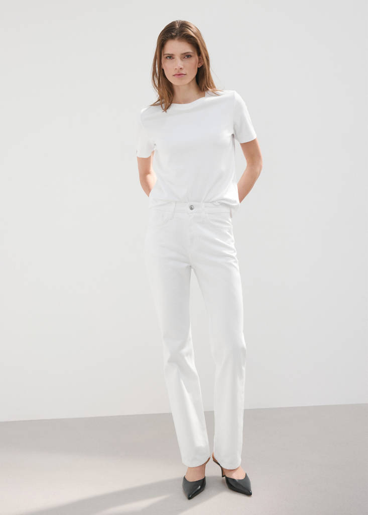 Matilda high-rise straight jeans — White