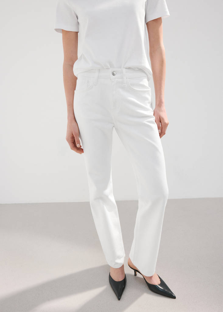 Matilda high-rise straight jeans — White