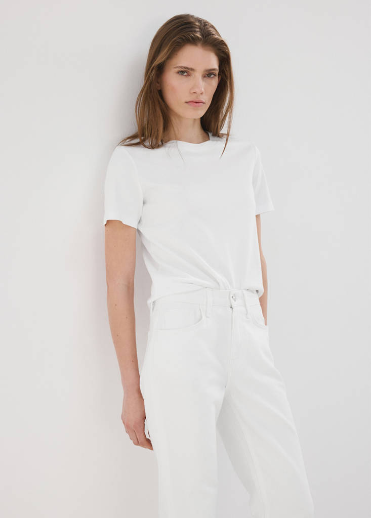 Matilda high-rise straight jeans — White