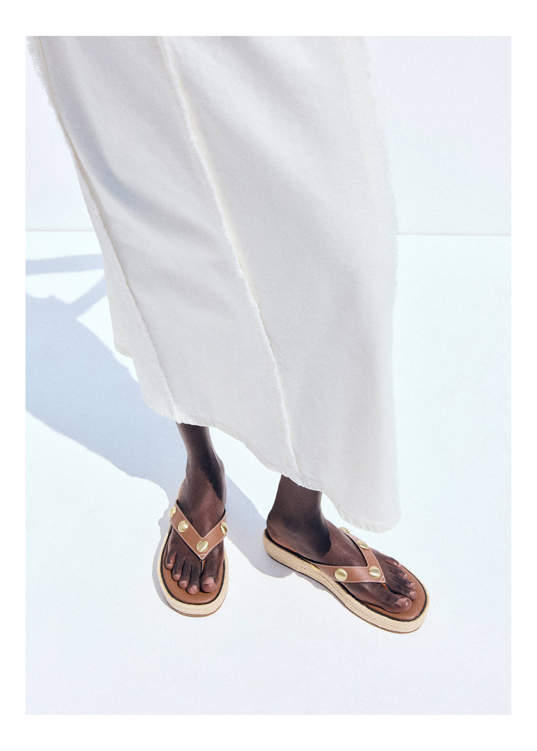 Espadrille sandals with studs - Details of the article 9, Brown. Ref: 27037779-00.