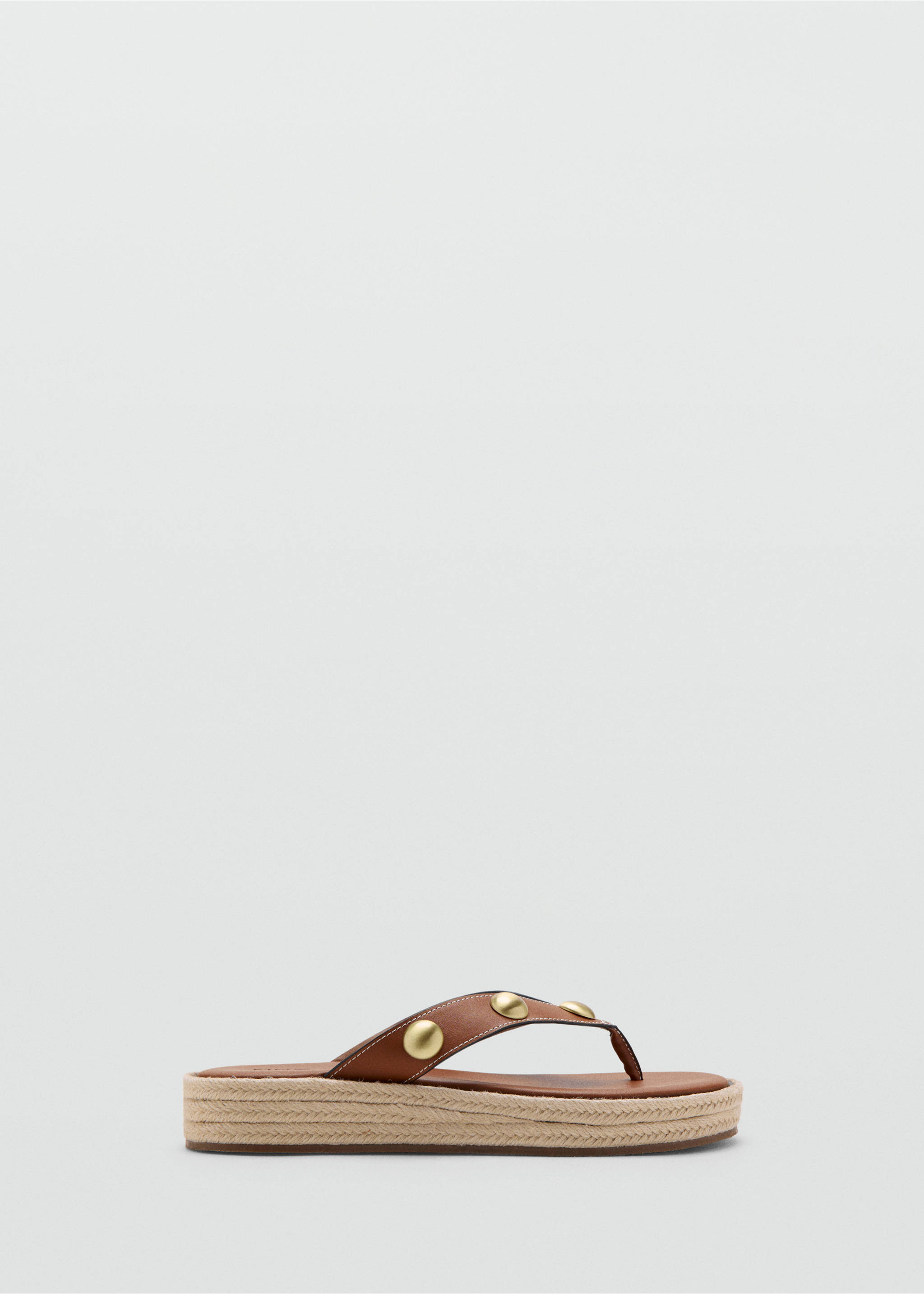 Espadrille sandals with studs - Article without model, Brown. Ref: 27037779-00.