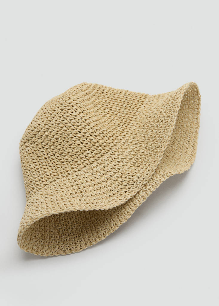 Natural fibre bucket hat — Ecru