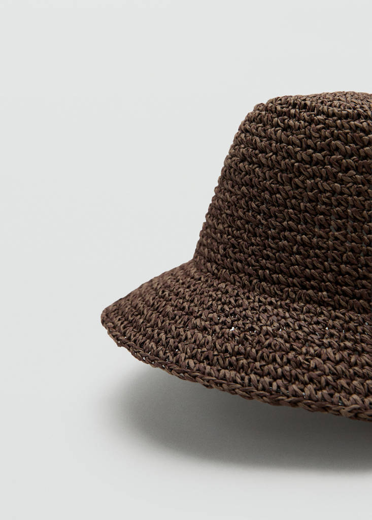 Natural fibre bucket hat — Chocolate