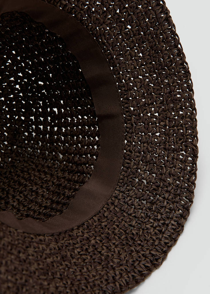Natural fibre bucket hat — Chocolate