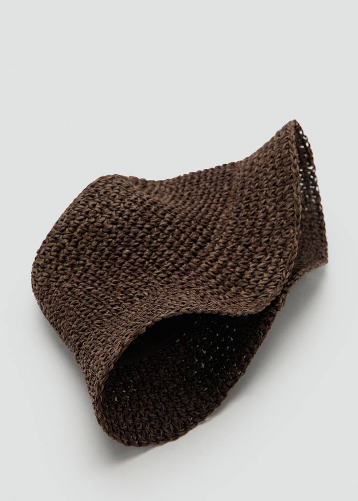 Natural fibre bucket hat — Chocolate
