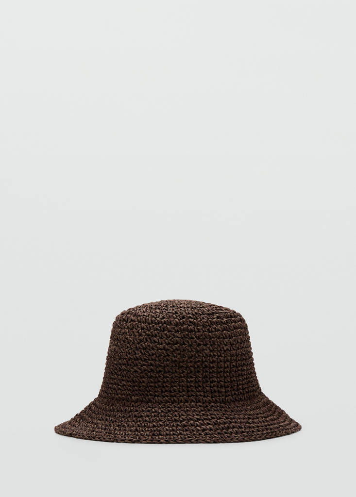 Natural fibre bucket hat — Chocolate