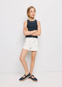 Studded pocket shorts — White 2