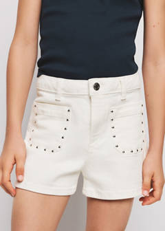 Studded pocket shorts — White 1