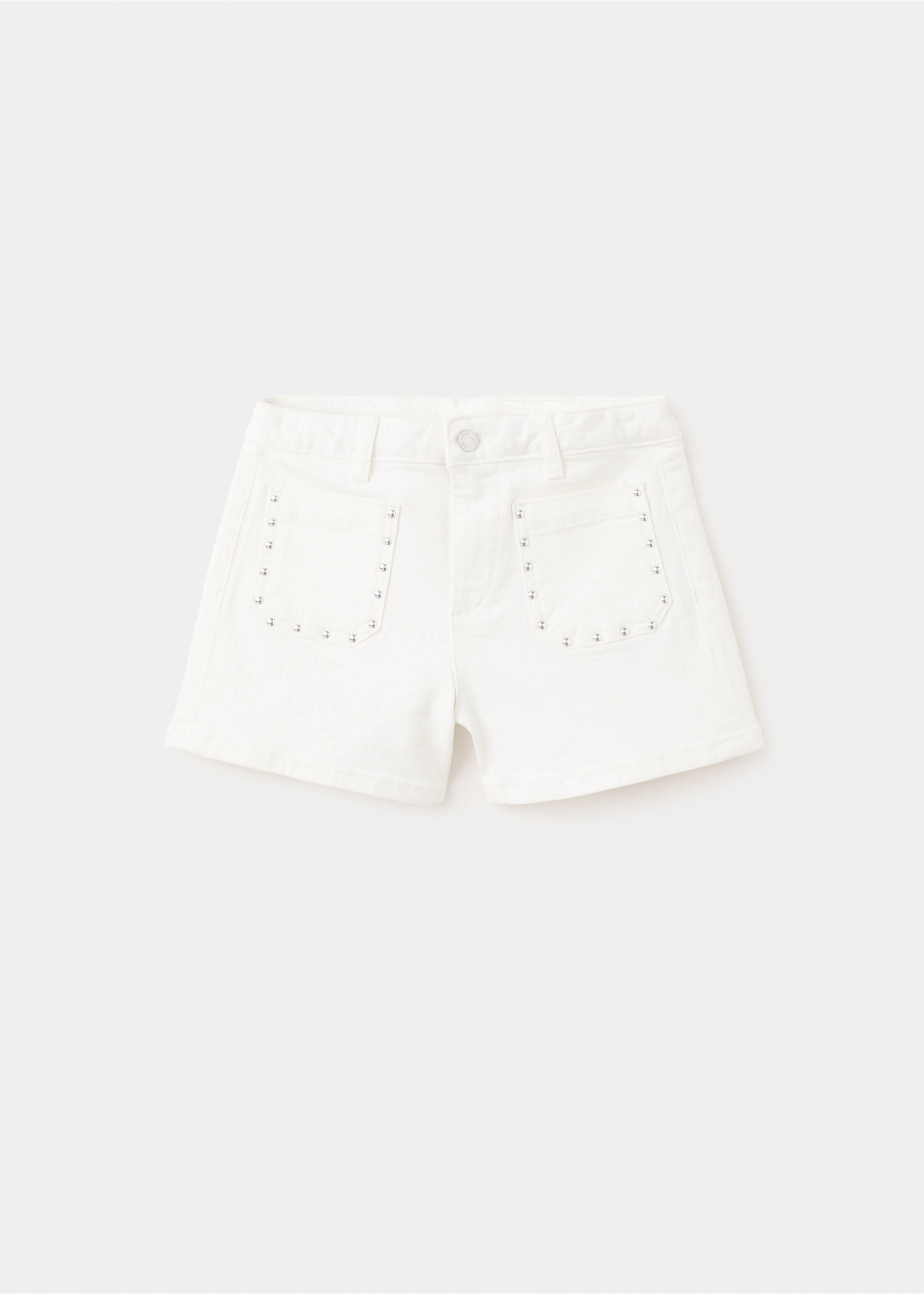 Шорты с карманами и декоративными заклепками - Изделие без модели, Белый. Ref: 27037781-00.